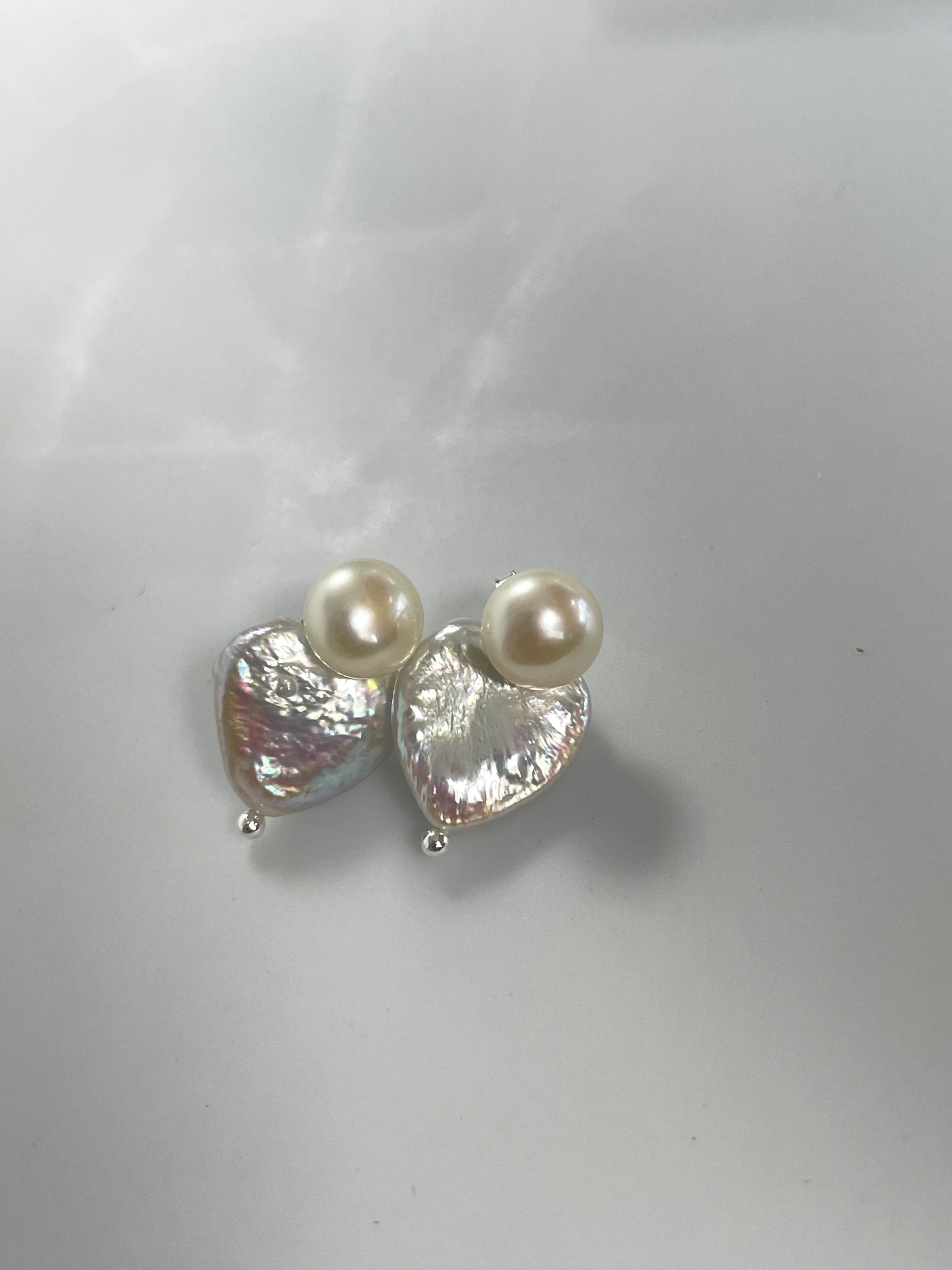 Heart-shaped Baroque Pearl Earrings