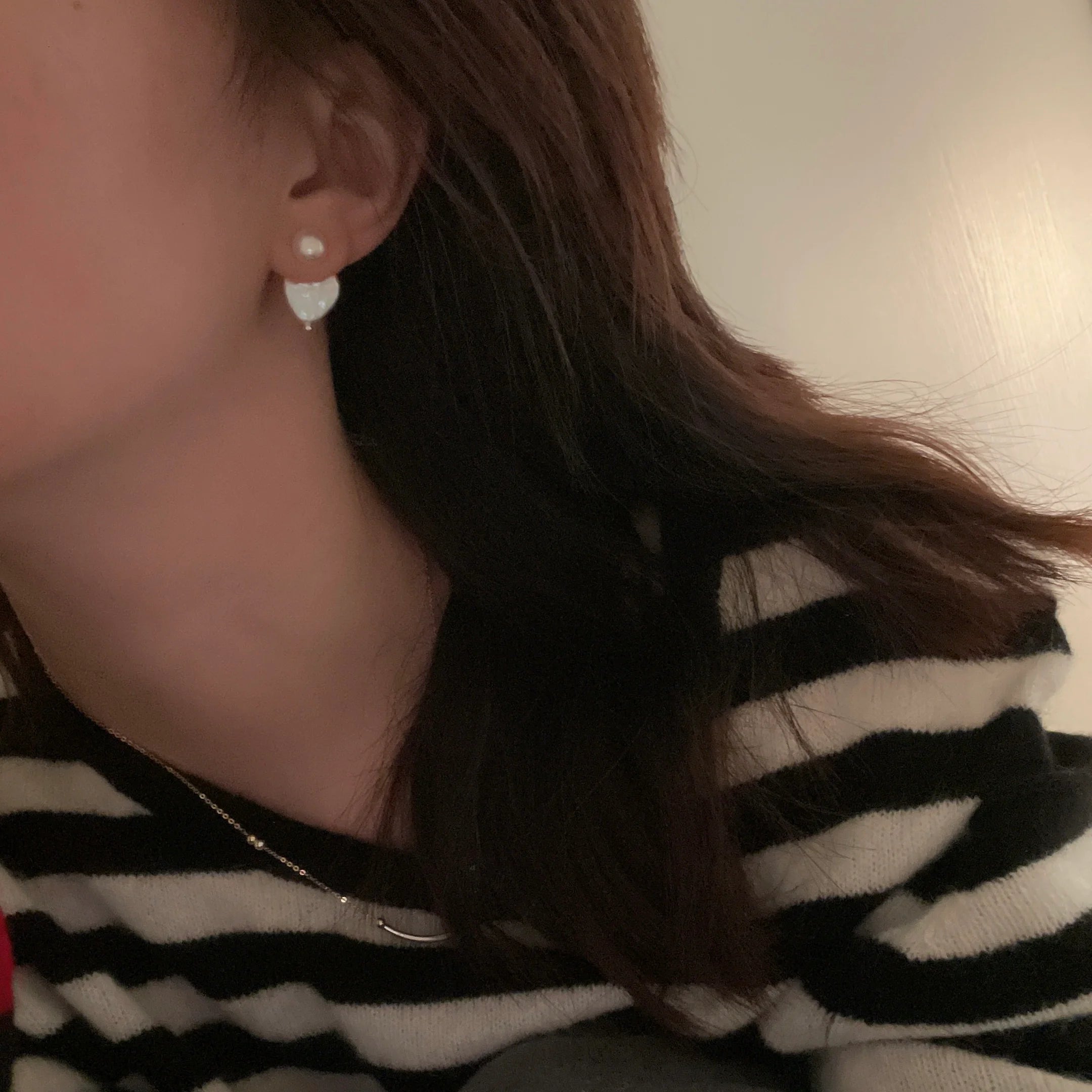 Heart-shaped Baroque Pearl Earrings