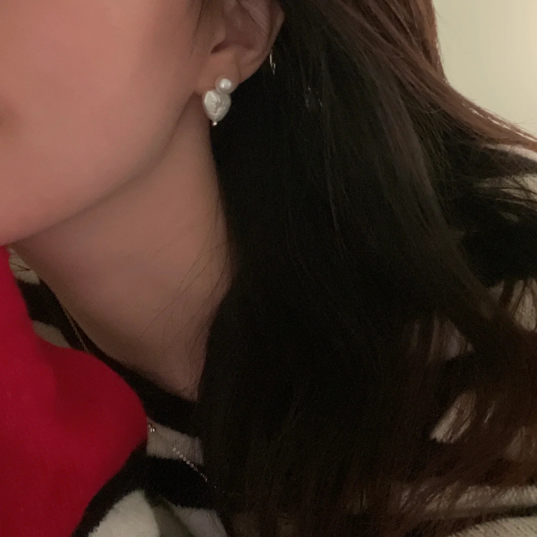 Heart-shaped Baroque Pearl Earrings