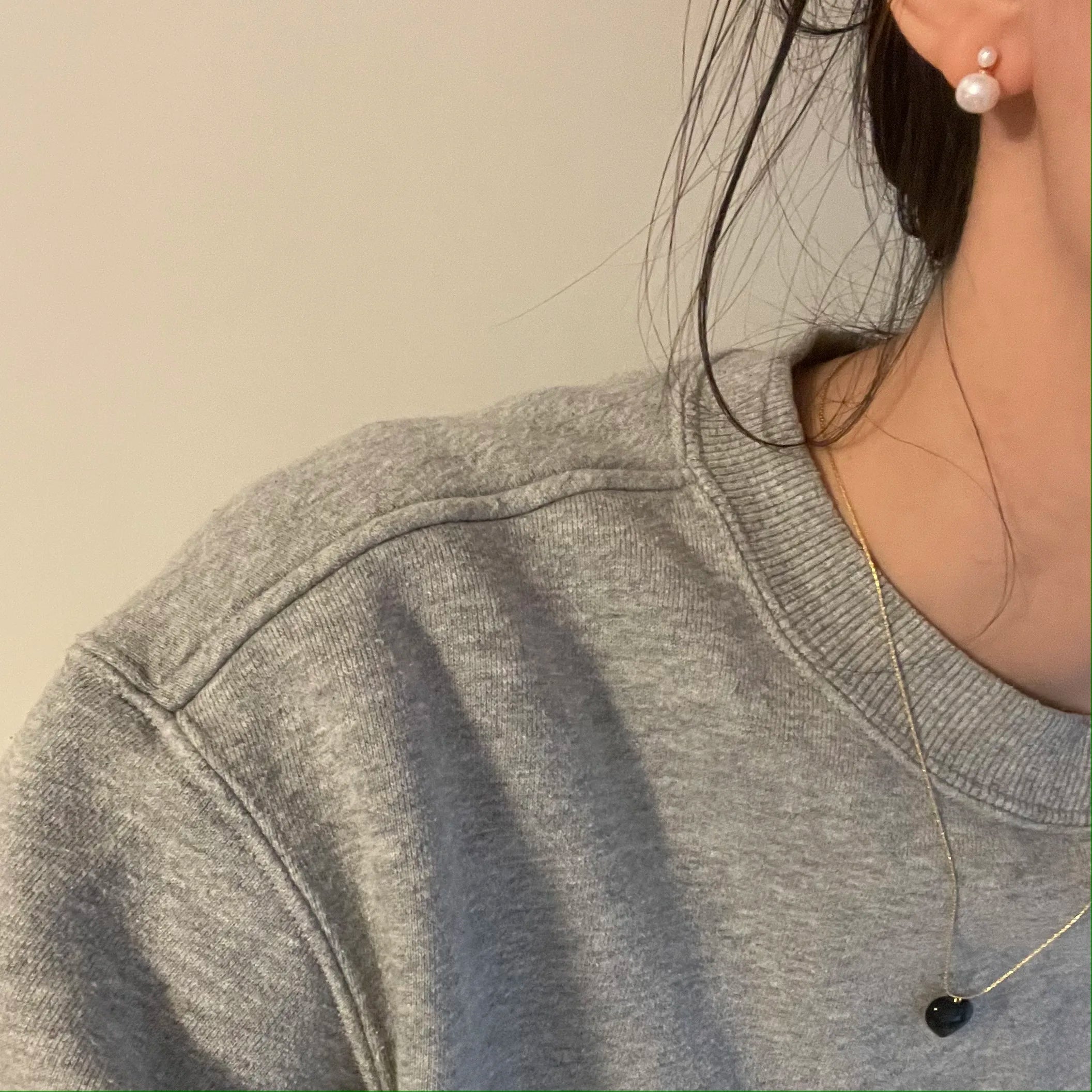 Double Bead Simple Pearl Earrings