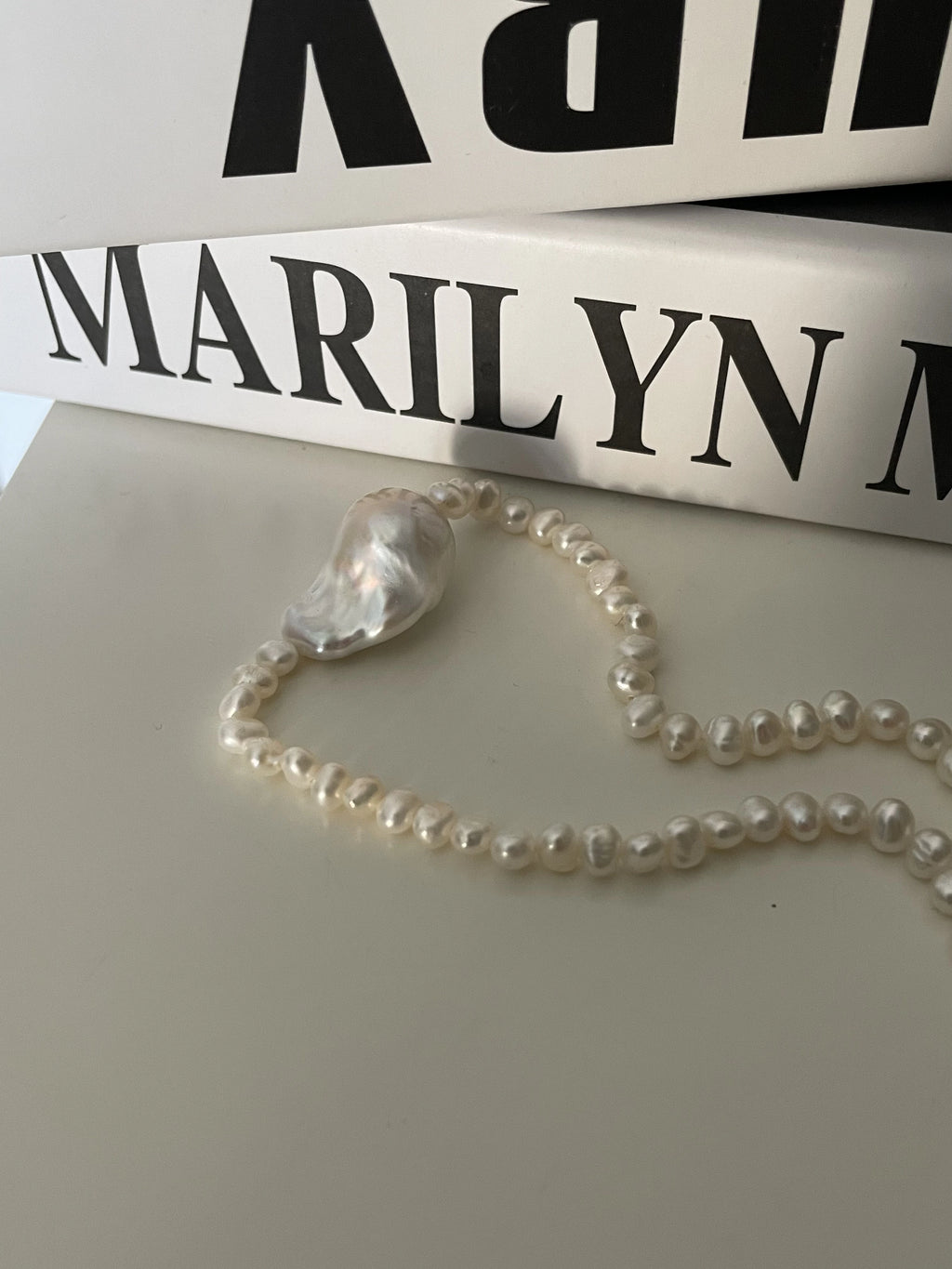 Large Baroque Natural Pearls Beaded Necklace