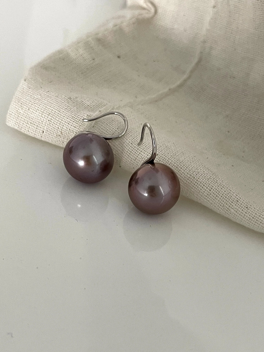 Purple Grape Round Baroque Pearl  Earrings