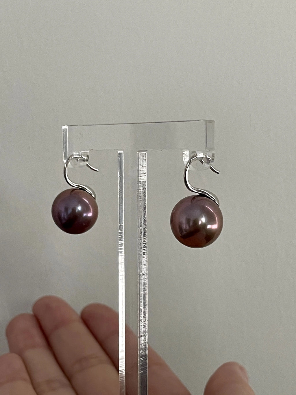Purple Grape Round Baroque Pearl  Earrings