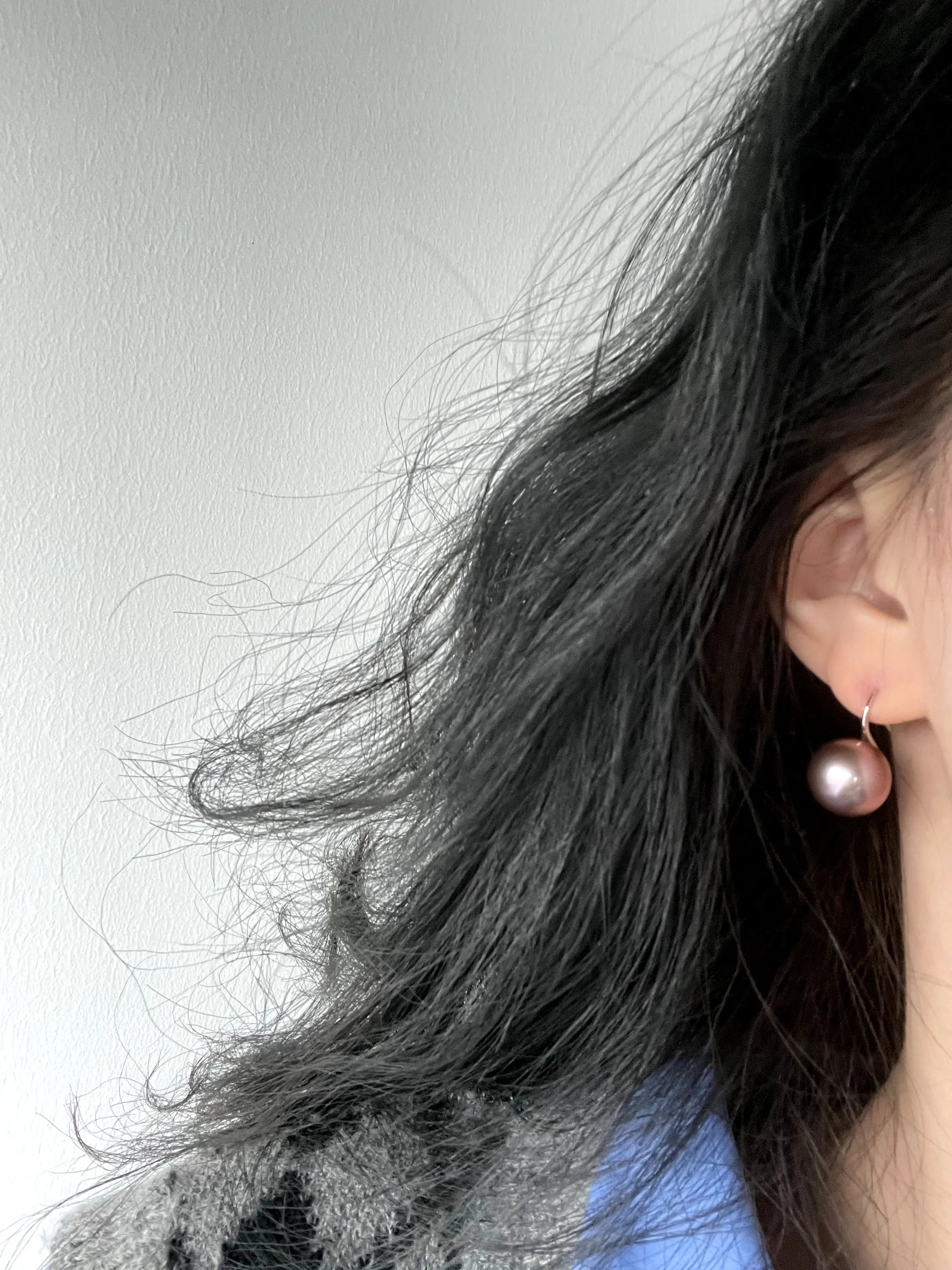 Purple Grape Round Baroque Pearl  Earrings