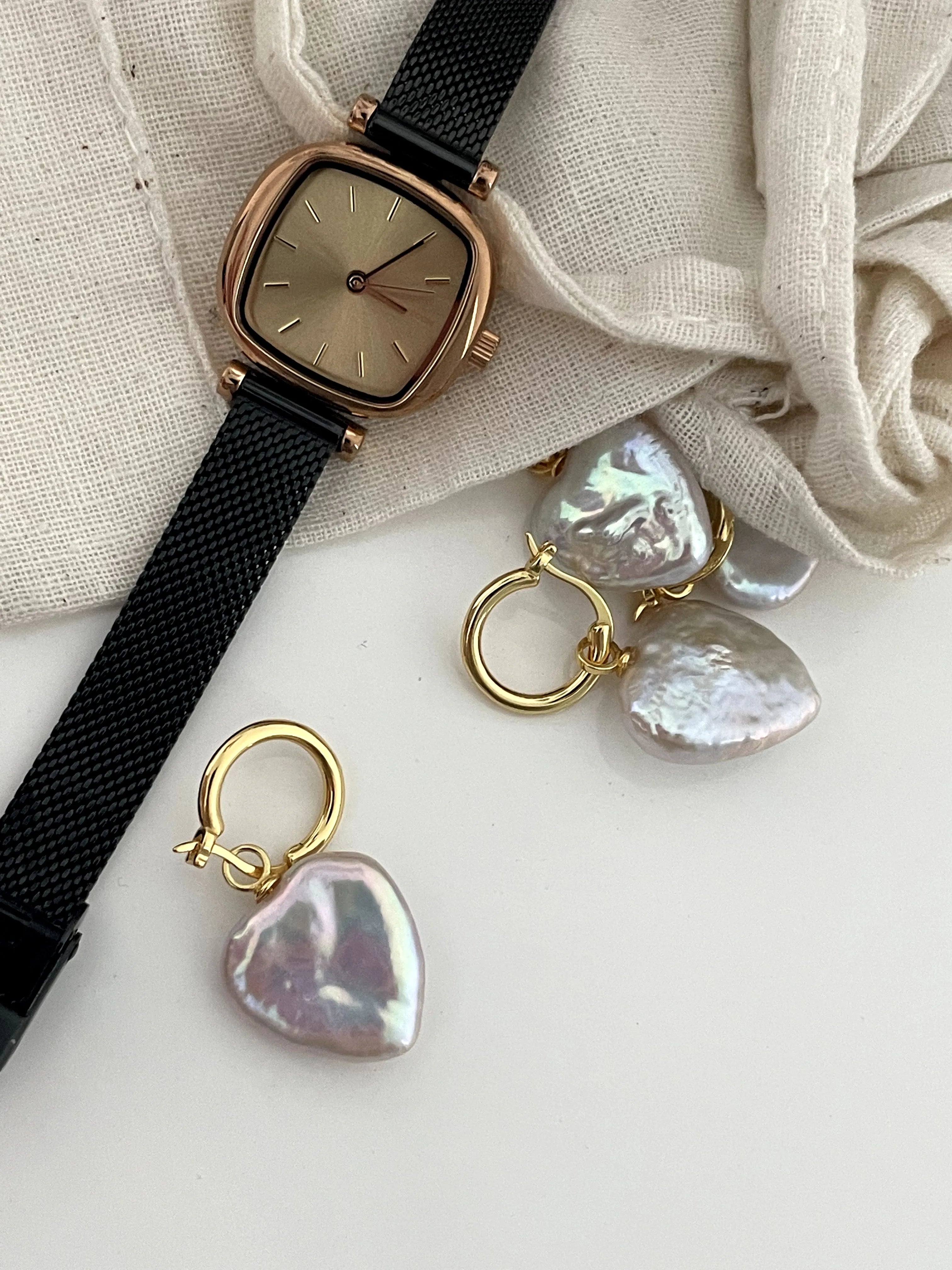 Grand Heart Baroque Pearl Earrings