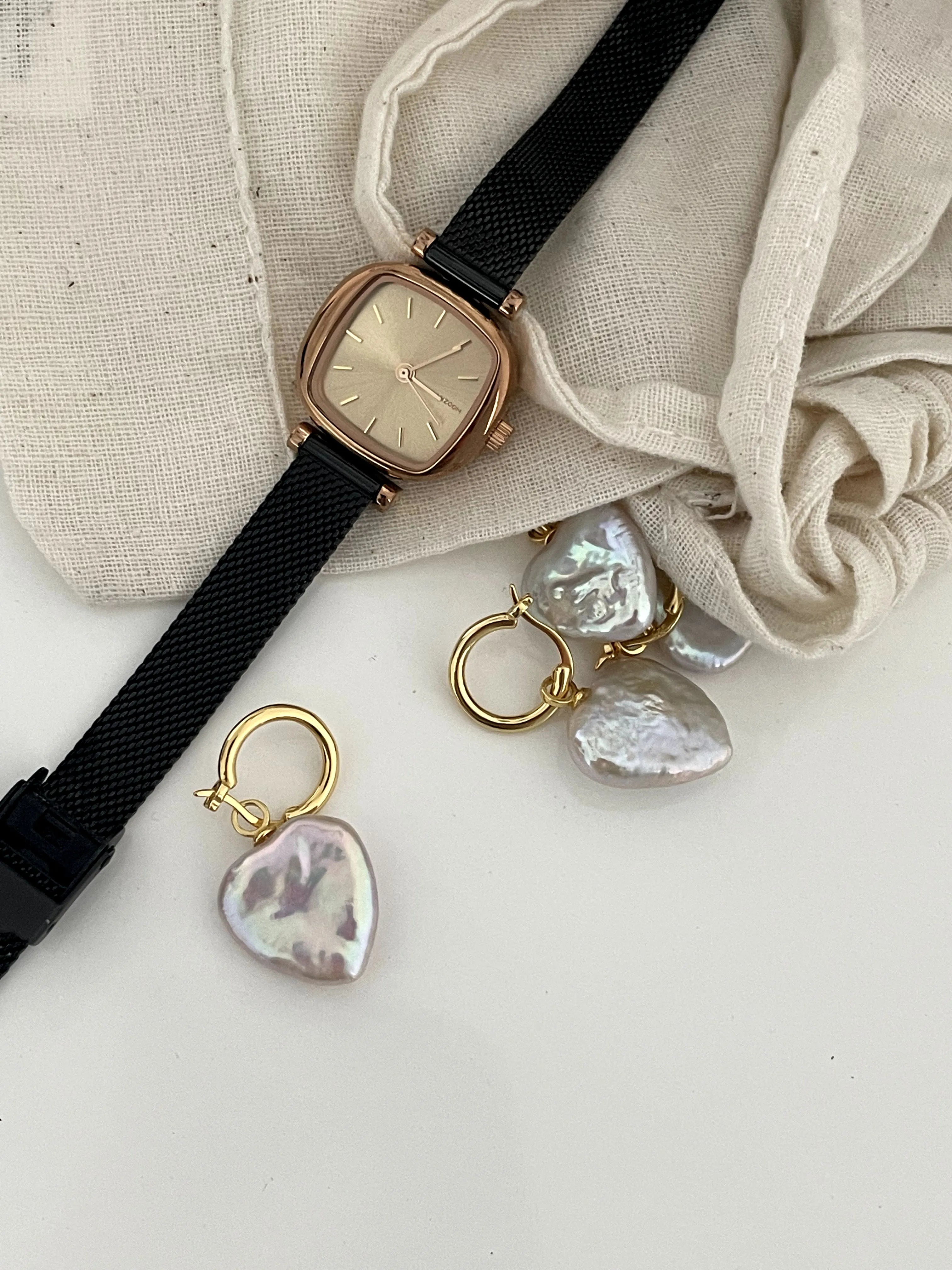 Grand Heart Baroque Pearl Earrings