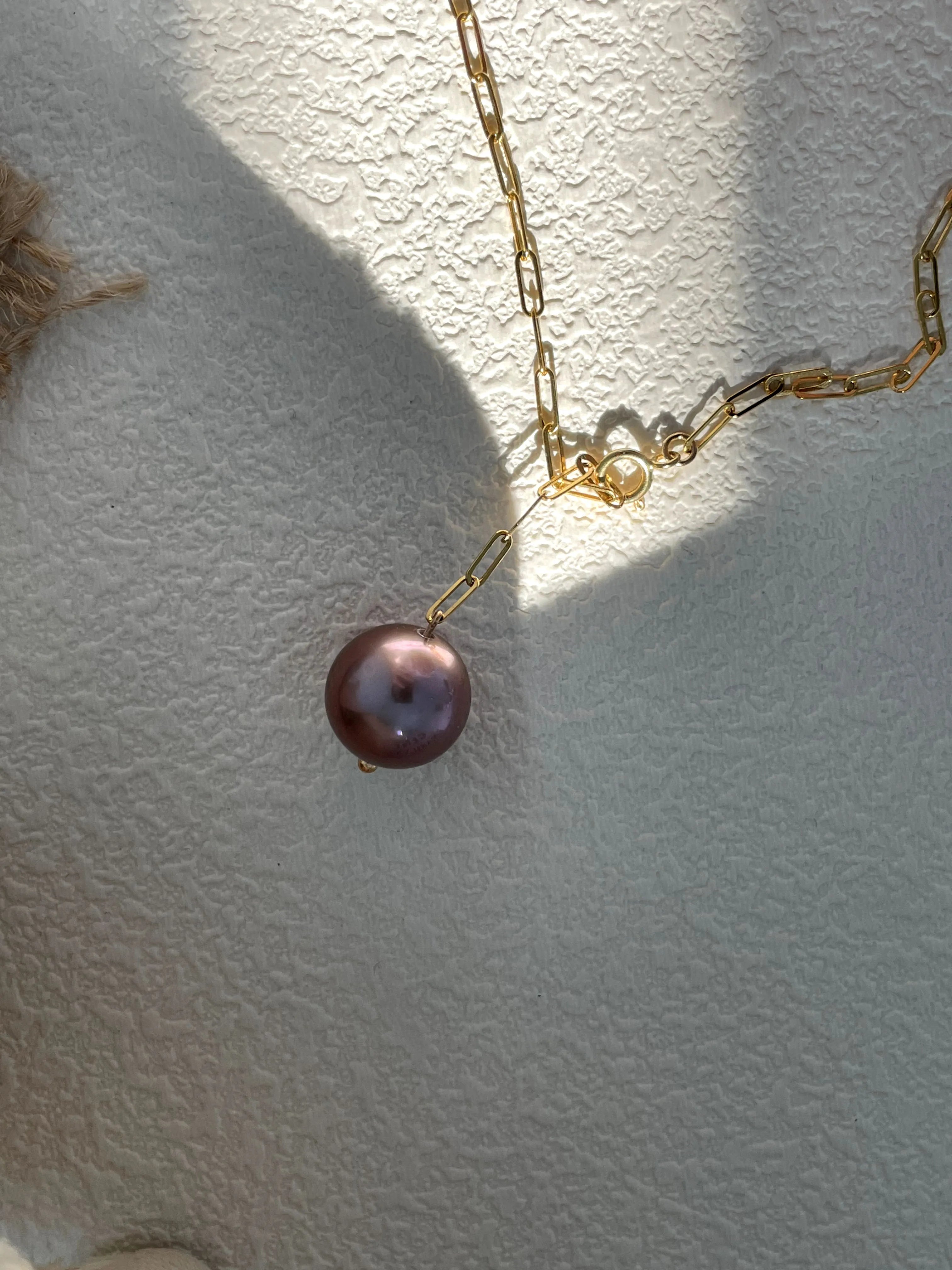 Purple Grape Pearl Drop Necklace
