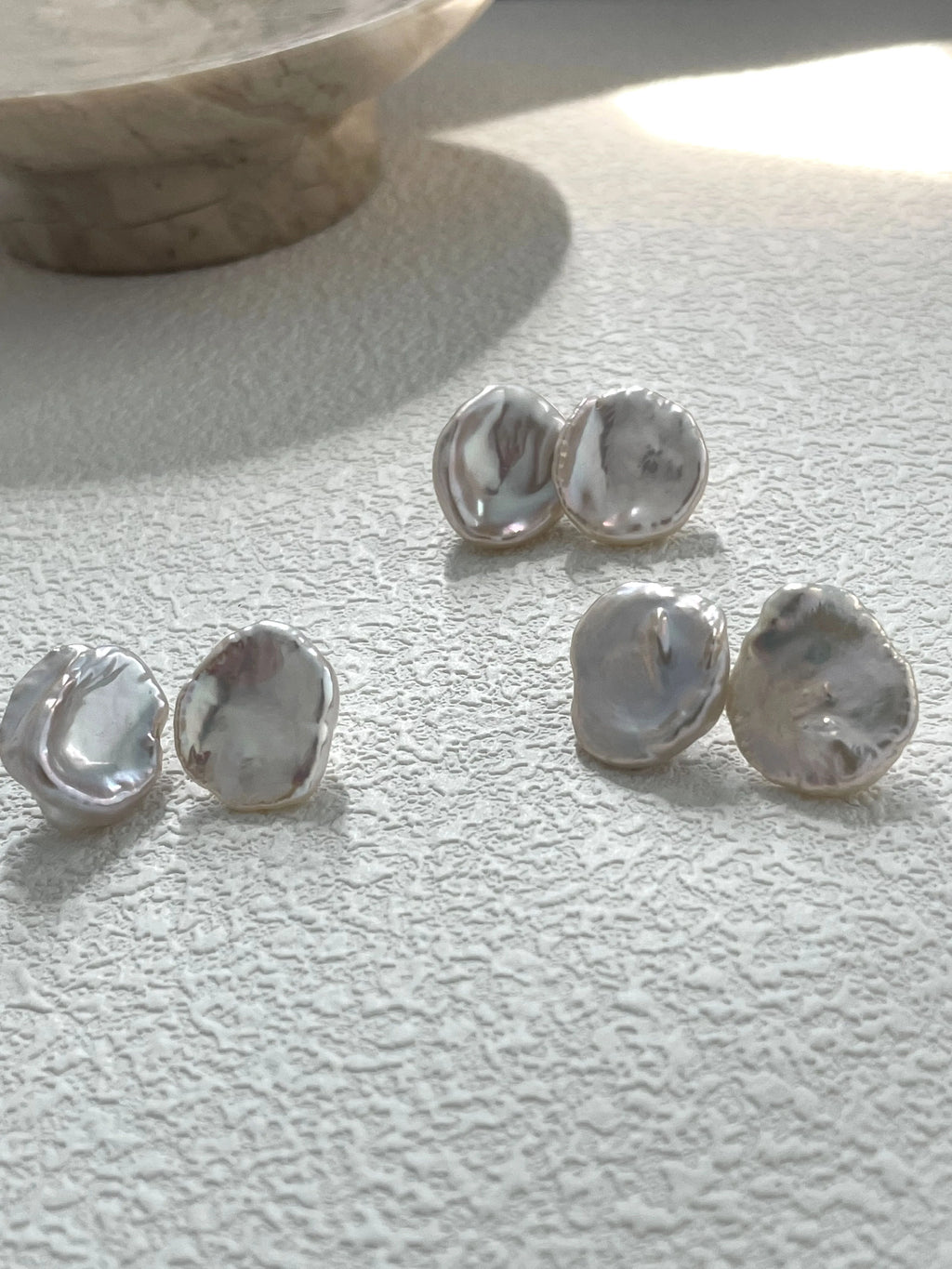 Petal Pearl Stud Earrings, Sterling Silver