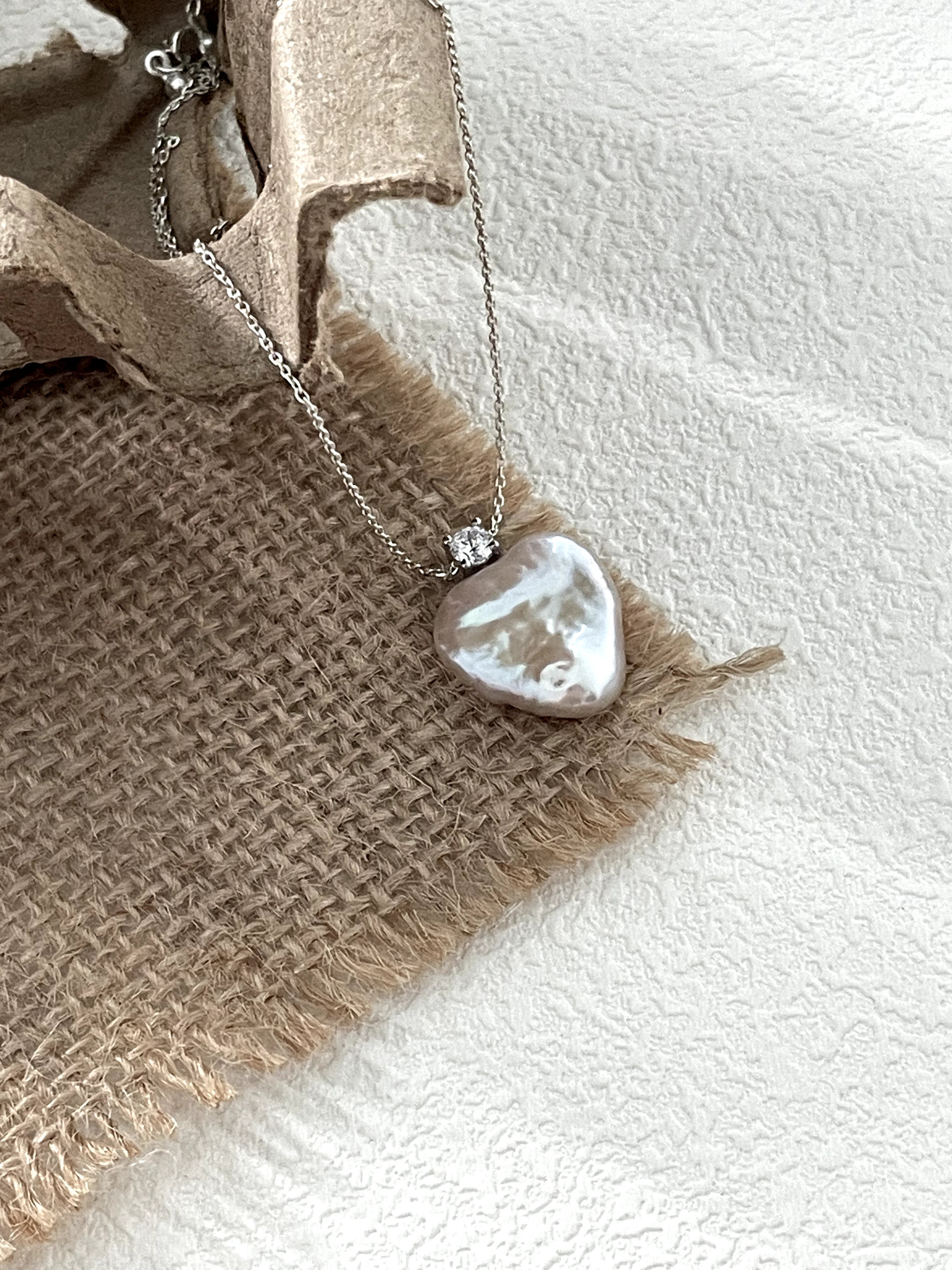 Baroque Pearl Heart Necklace