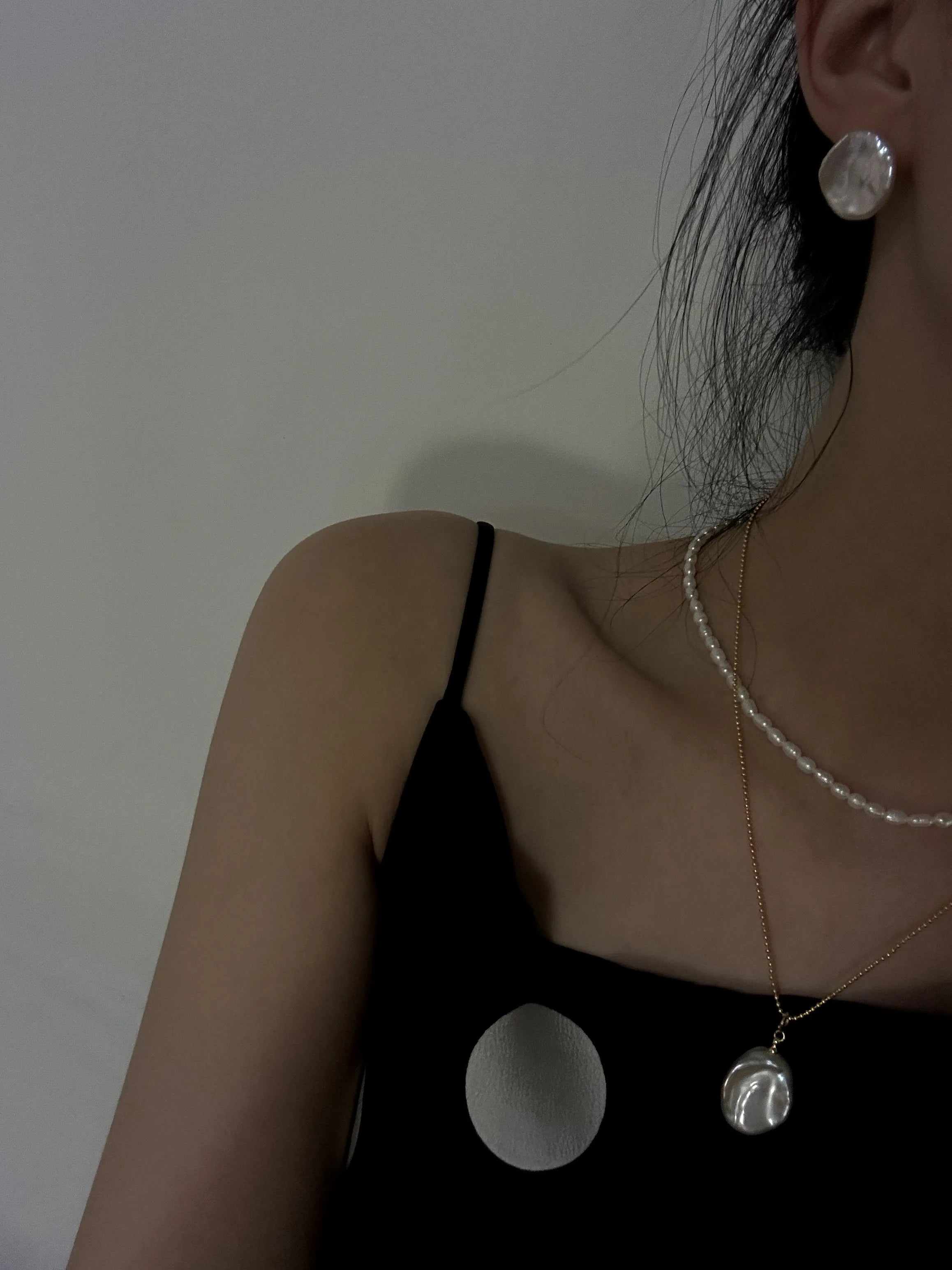 Petal Pearl Stud Earrings, Sterling Silver