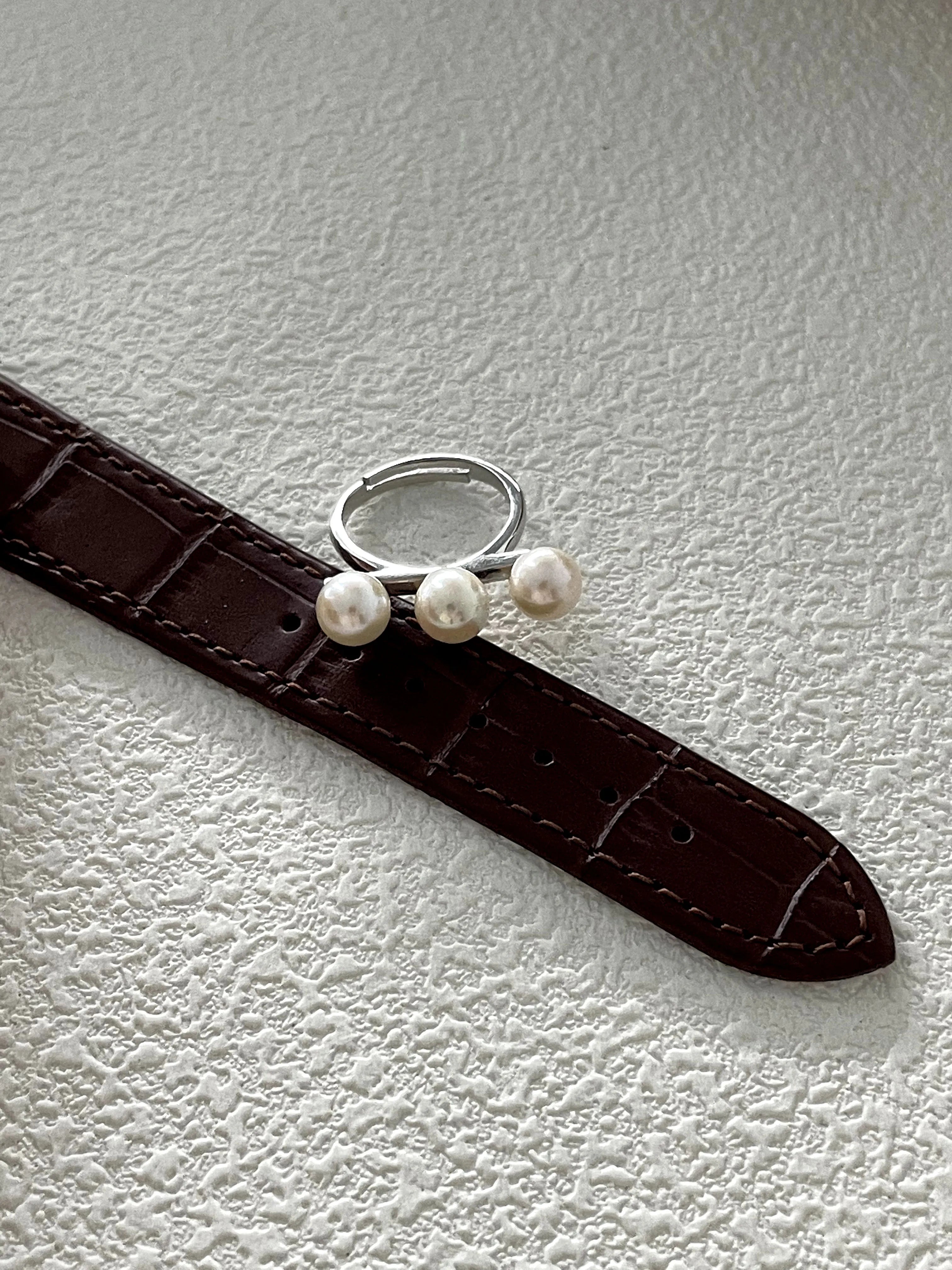 Triple Pearl Whisper Ring