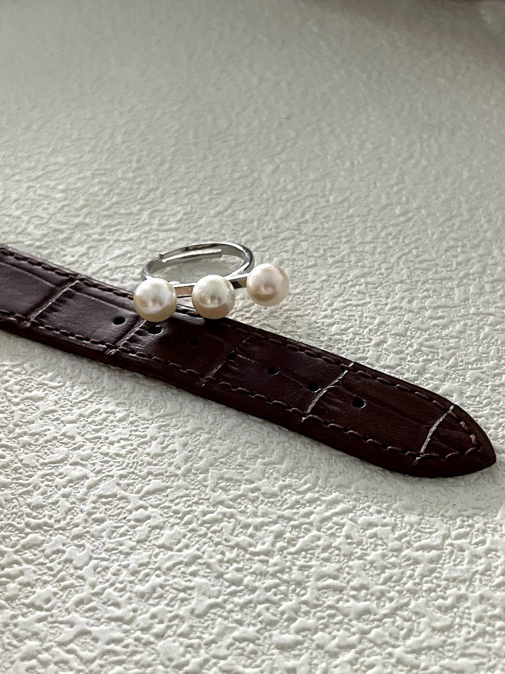 Triple Pearl Whisper Ring