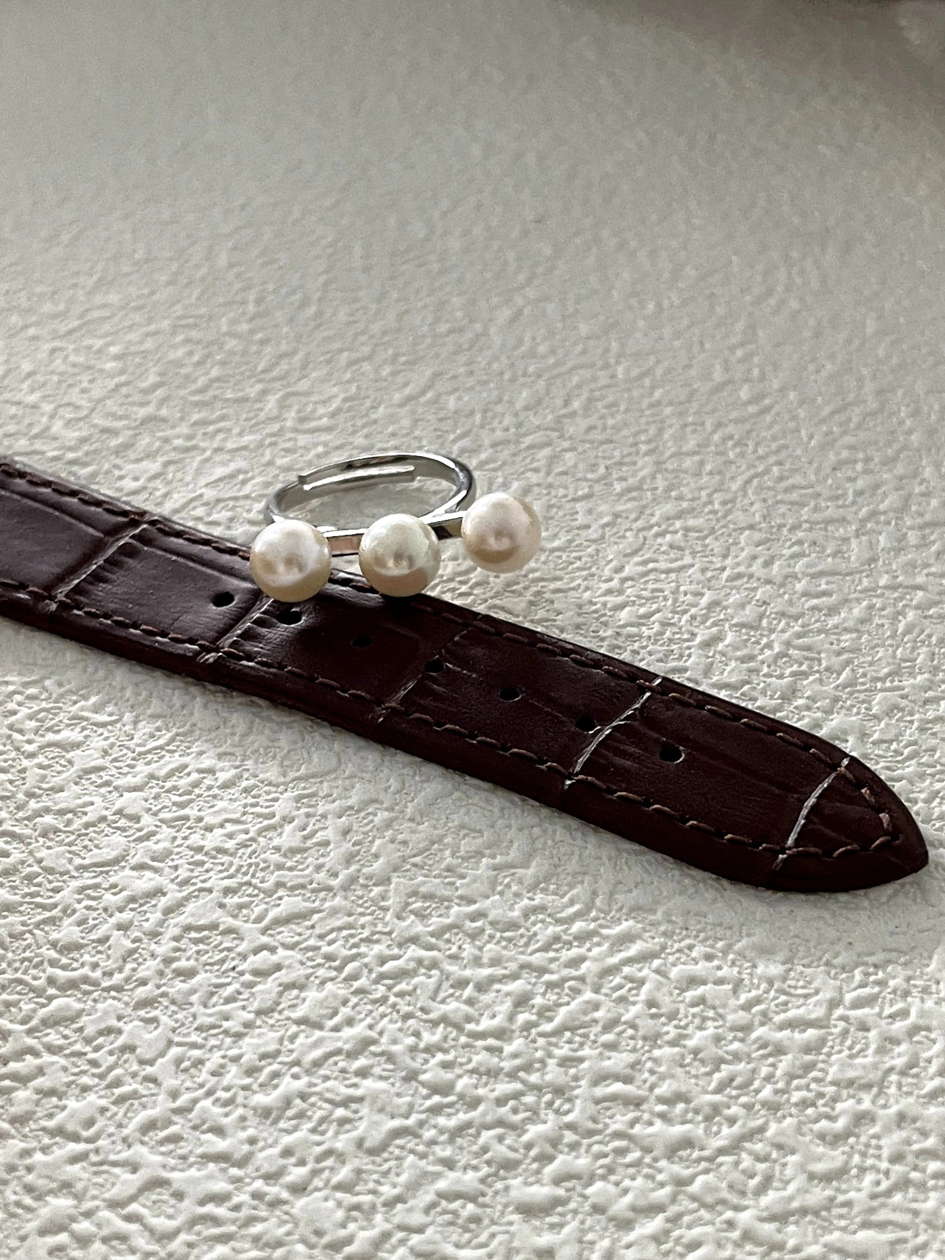 Triple Pearl Whisper Ring