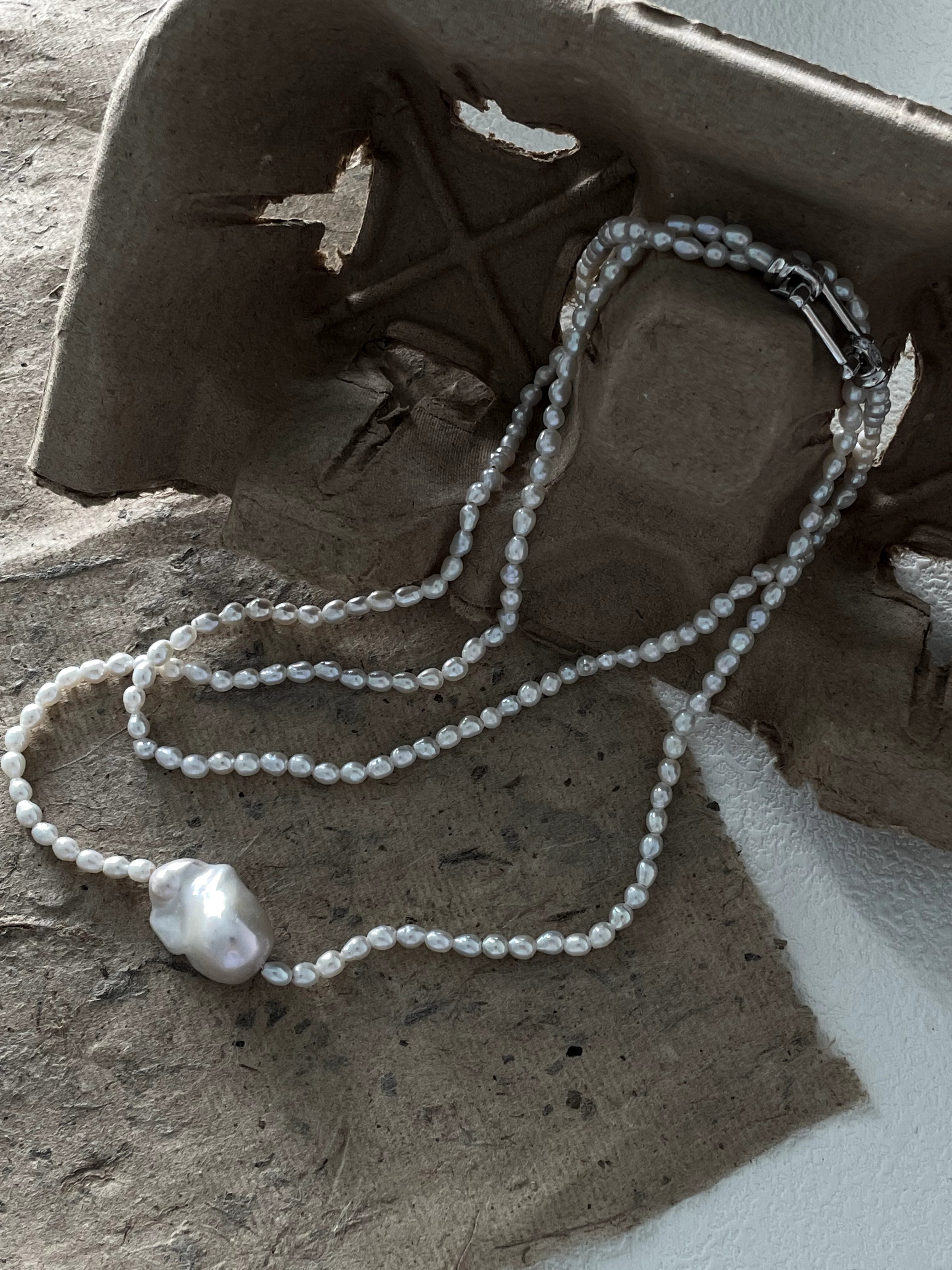 Grand Baroque Pearl Double layered Necklace