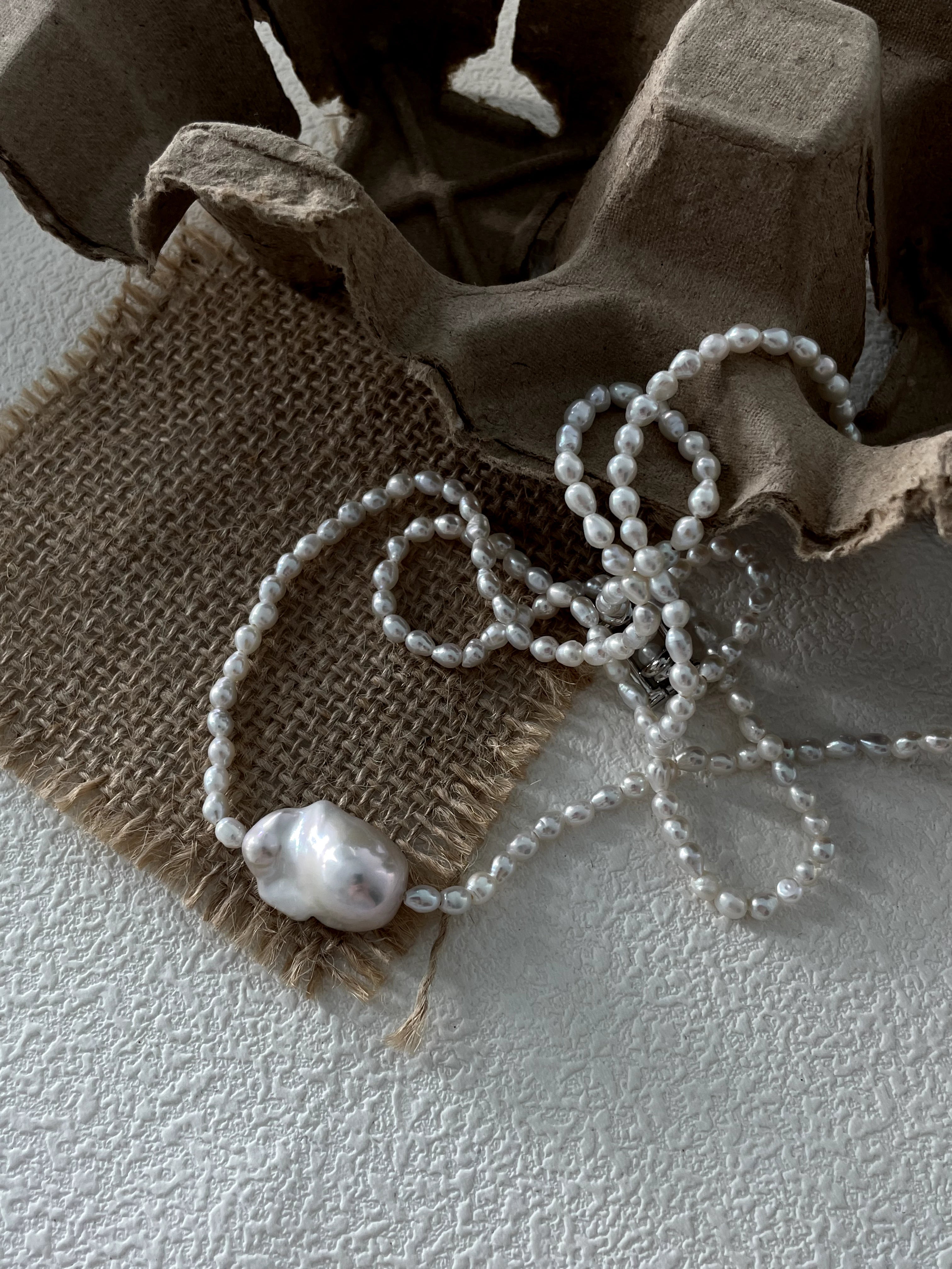 Grand Baroque Pearl Double layered Necklace