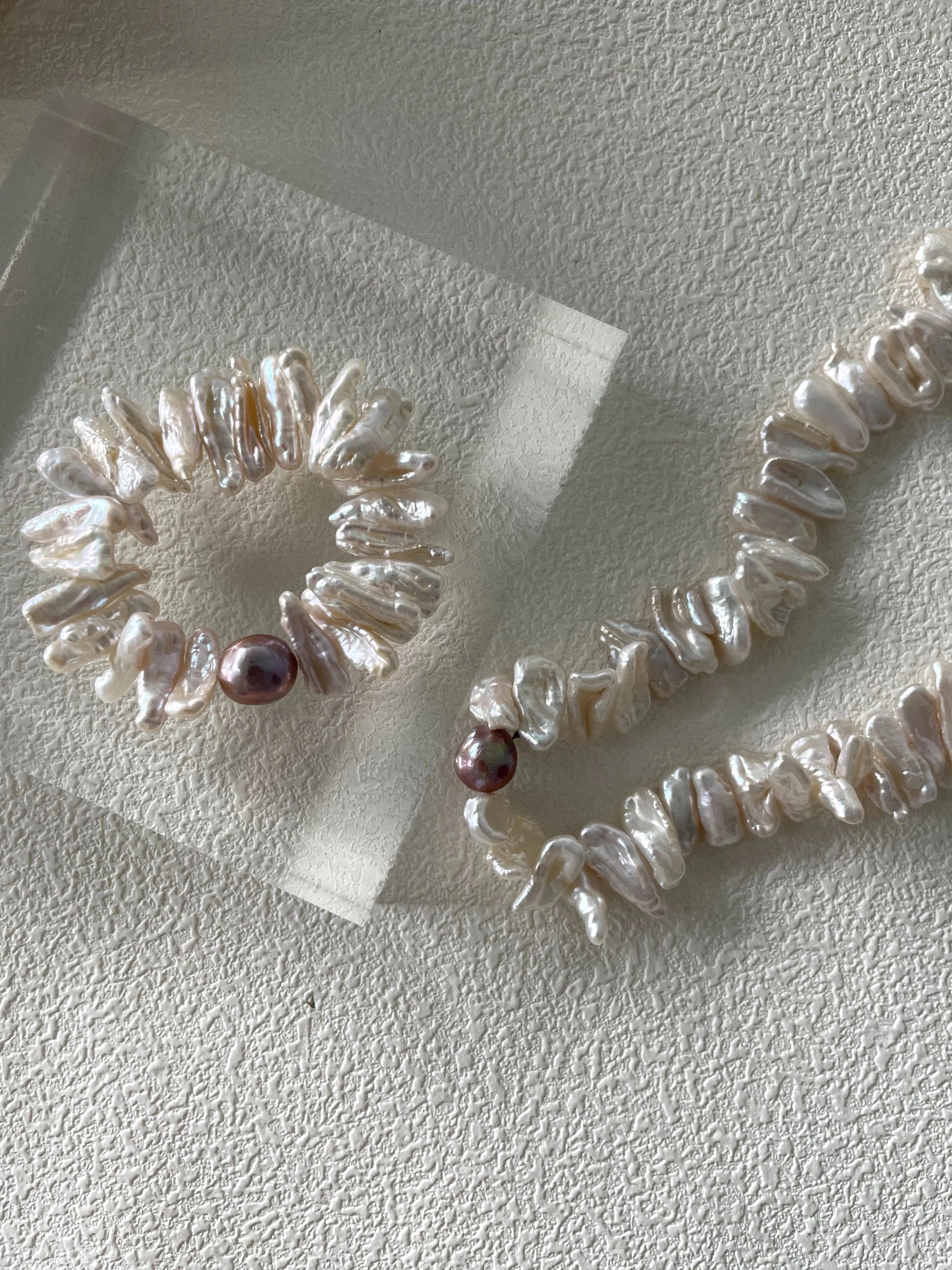 Sun Flower Baroque Pearls Necklace