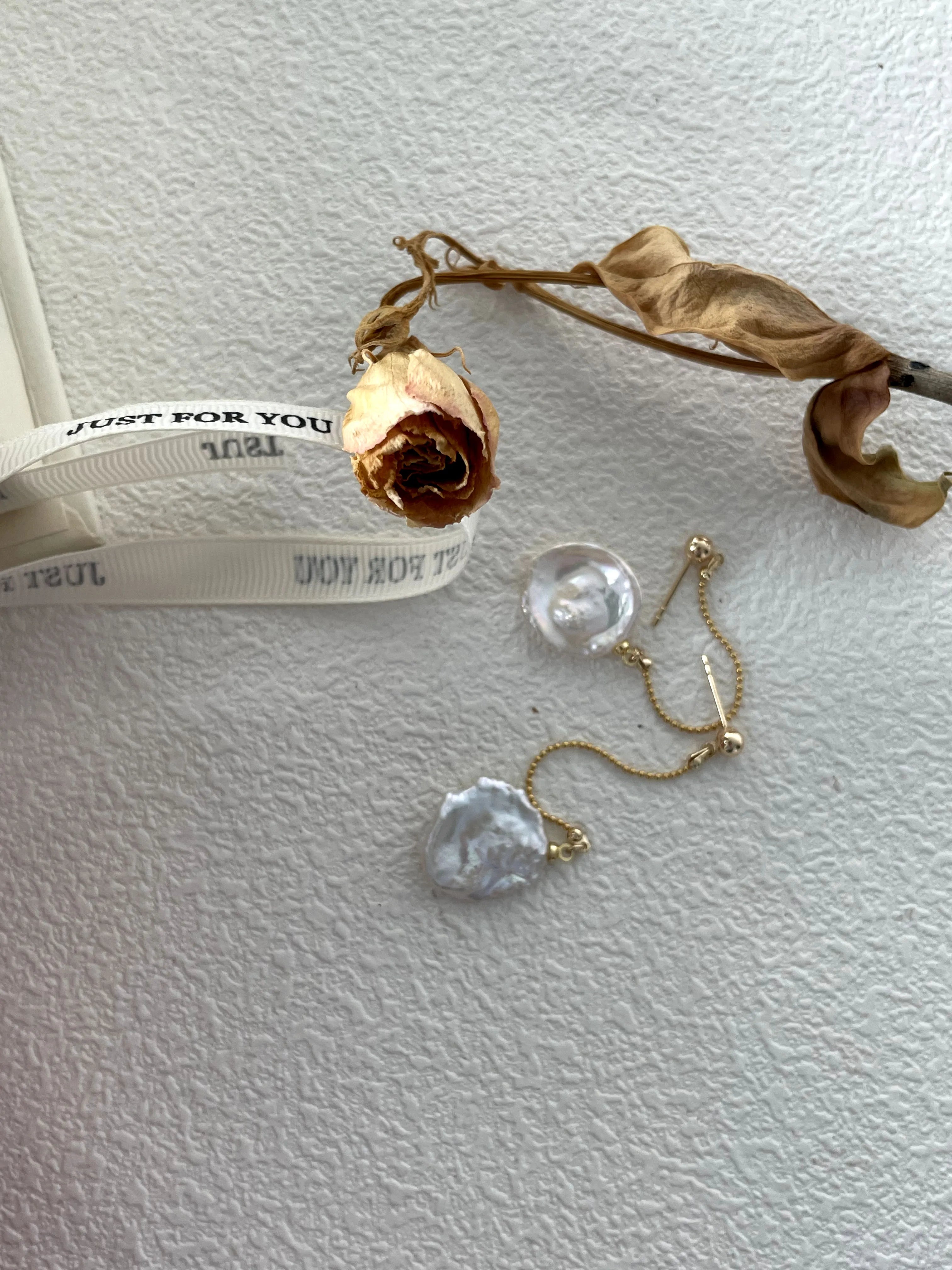 Petal Whisper Drop Pearl Earrings