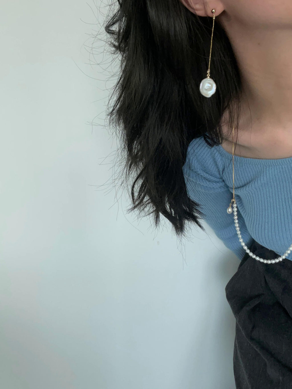 Petal Whisper Drop Pearl Earrings