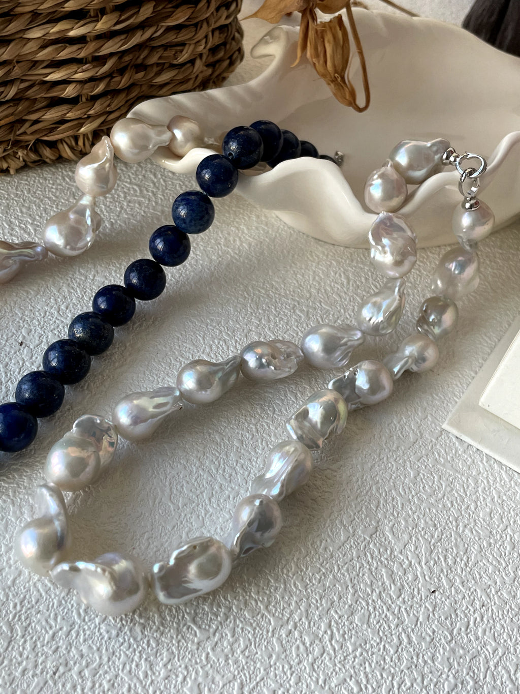 Beaded String Baroque Pearls Necklace