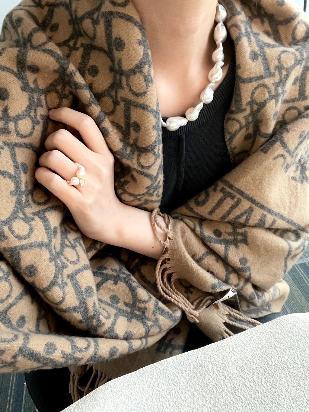 Beaded String Baroque Pearls Necklace