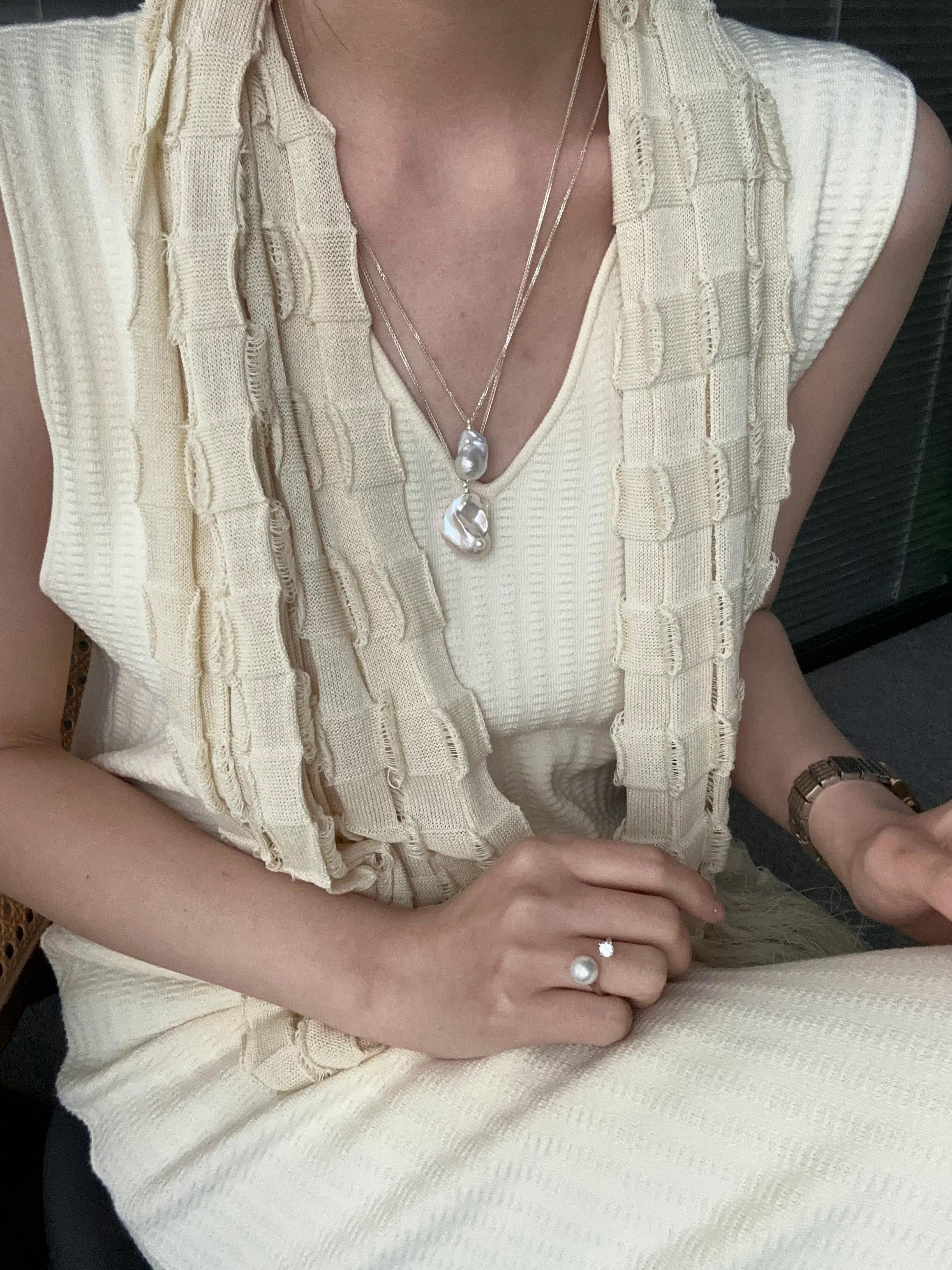 Lumina Baroque Pearl & Diamond Ring