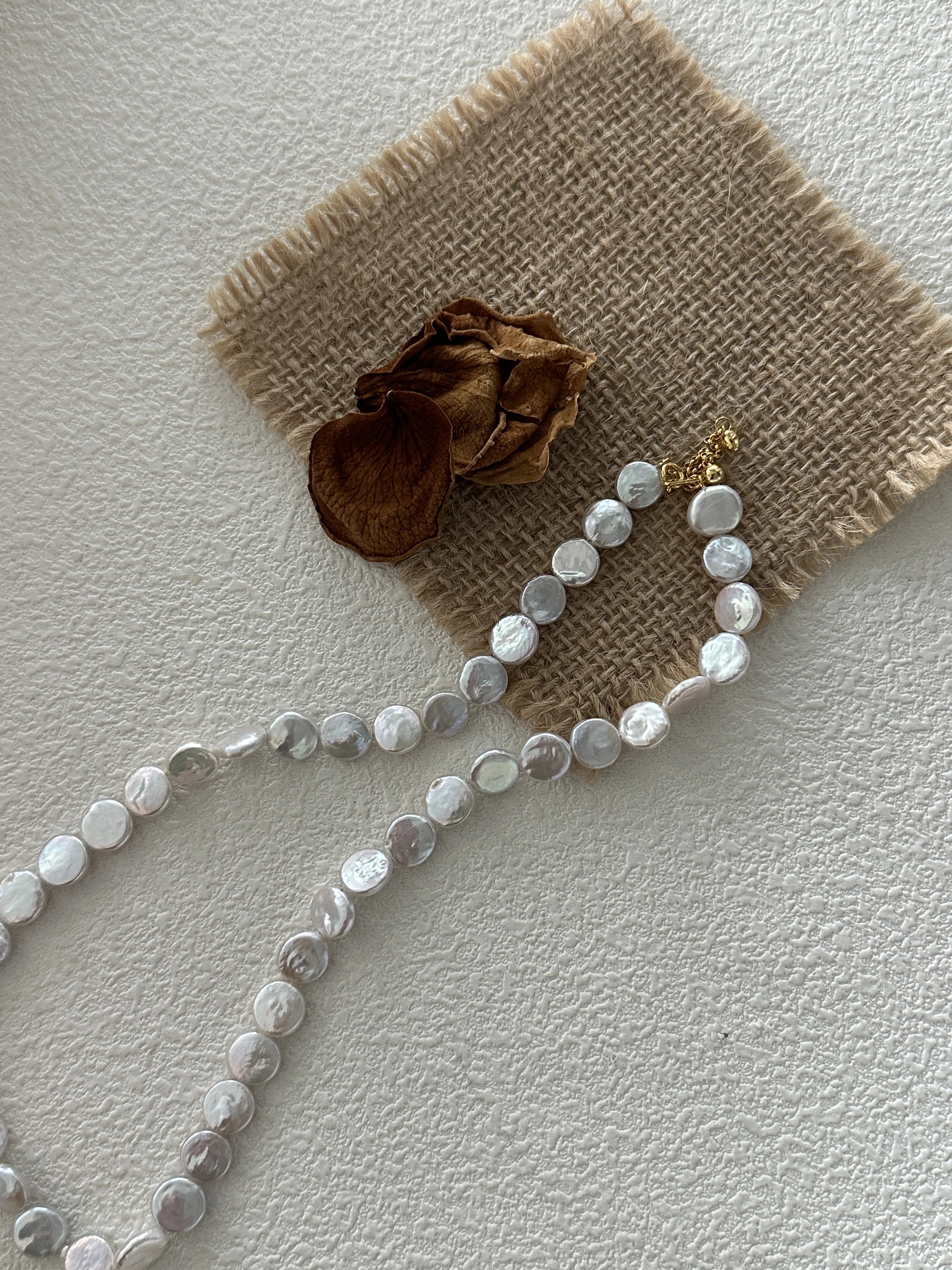 Athena's Baroque Disc Pearls Necklace