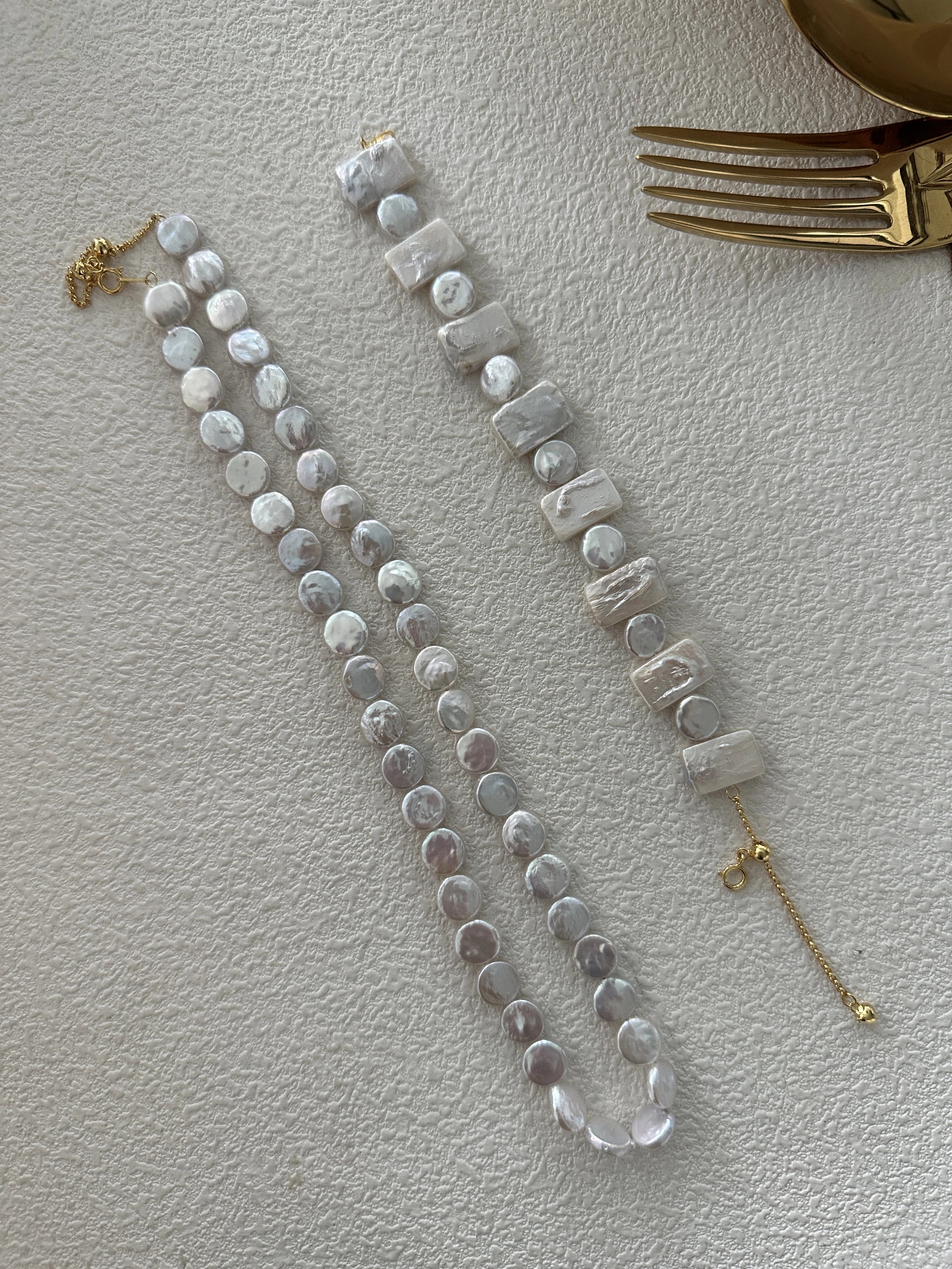 Athena's Baroque Disc Pearls Necklace