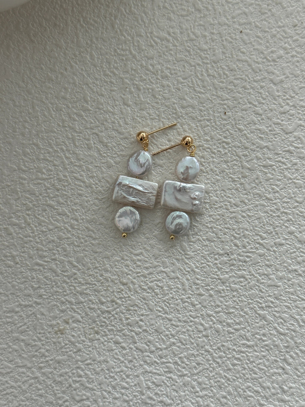 Geometric Square & Round Baroque Pearl Drops