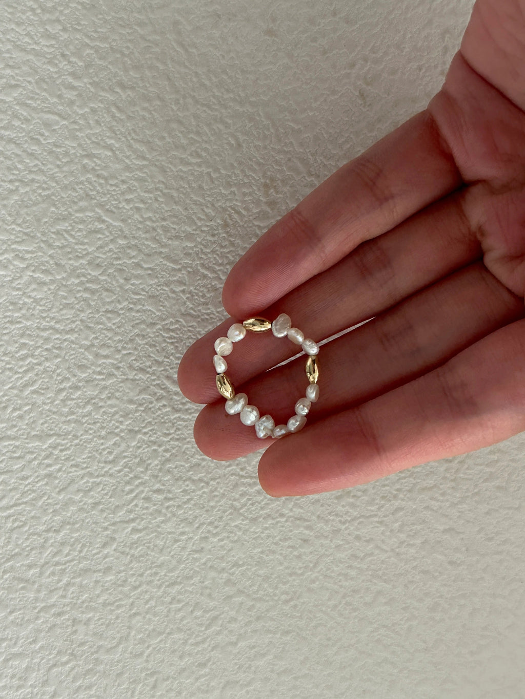 Gilded Pearl Cluster Loop Ring