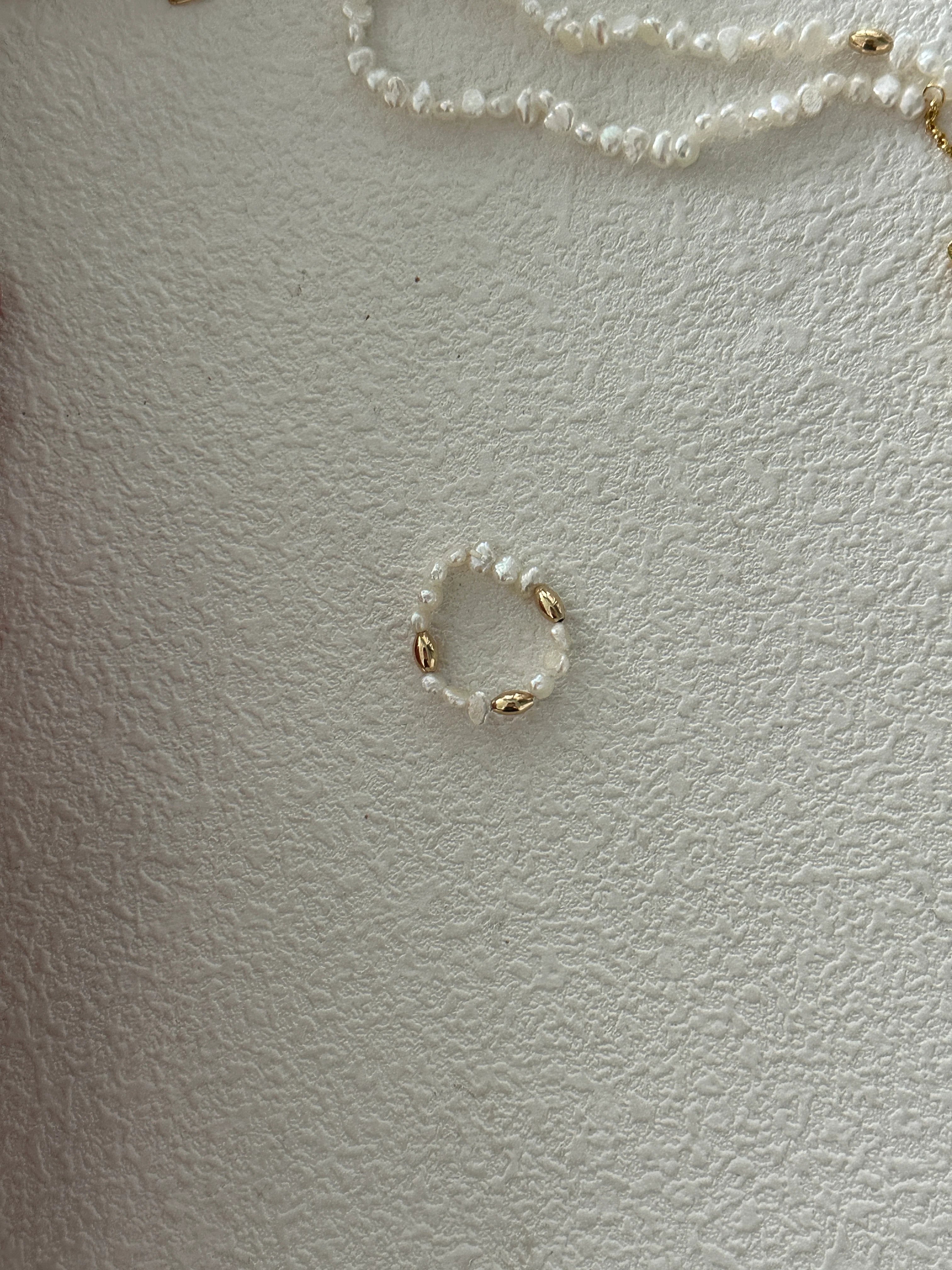 Gilded Pearl Cluster Loop Ring