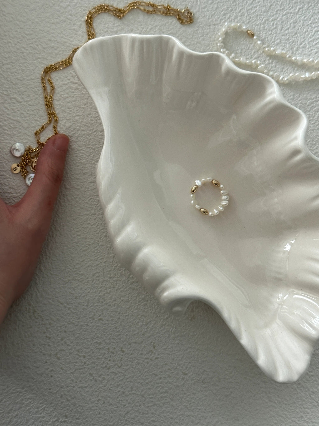 Gilded Pearl Cluster Loop Ring