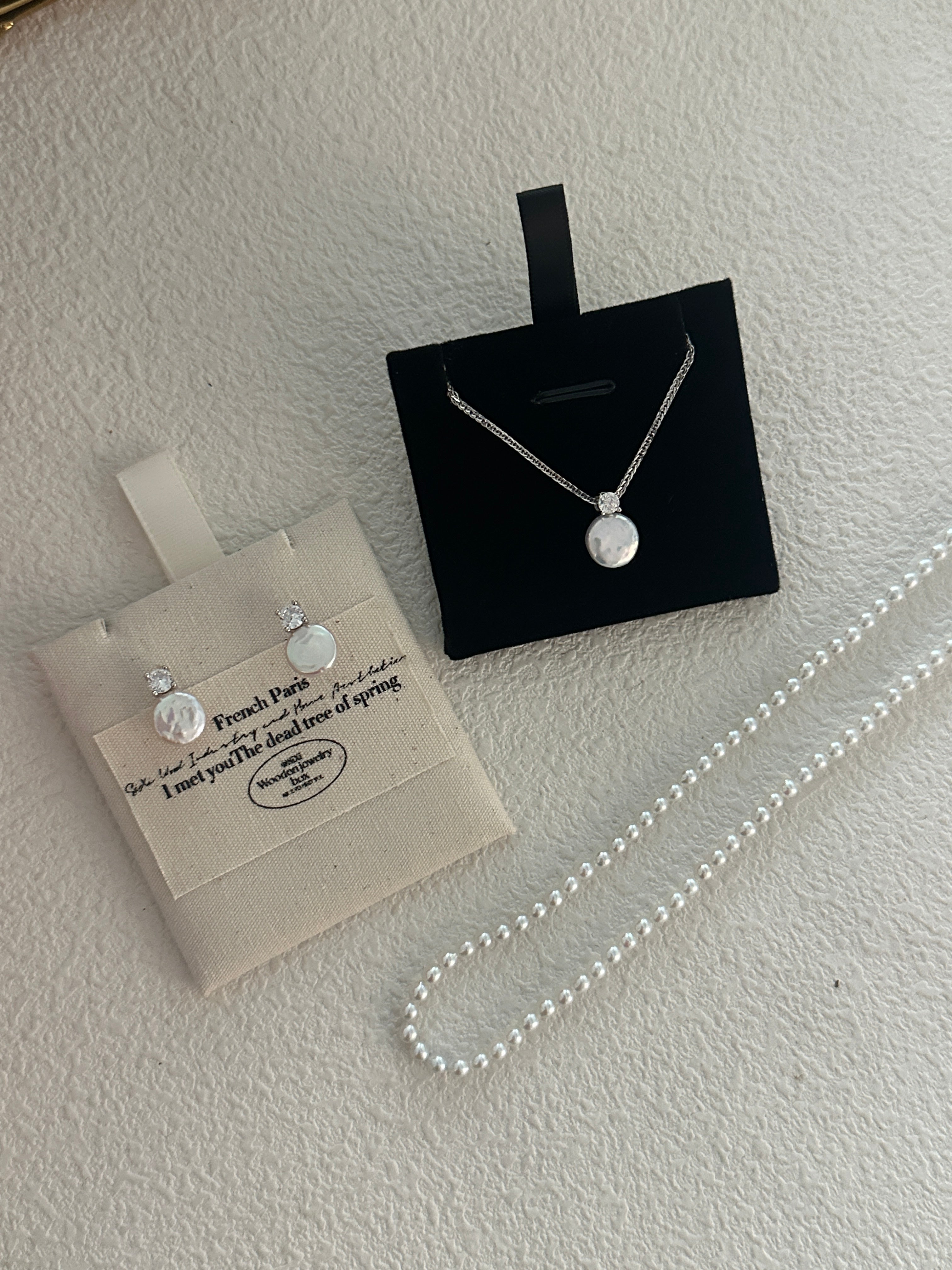 Athena's Baroque Disc Pearl  Diamond Drop