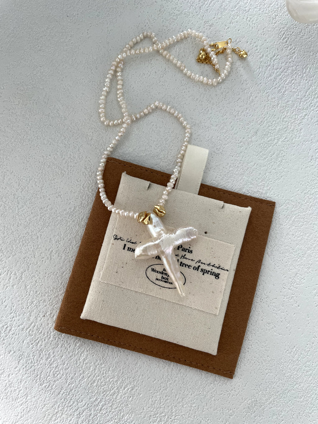 Holy Cross Baroque Beaded Pearls Necklace