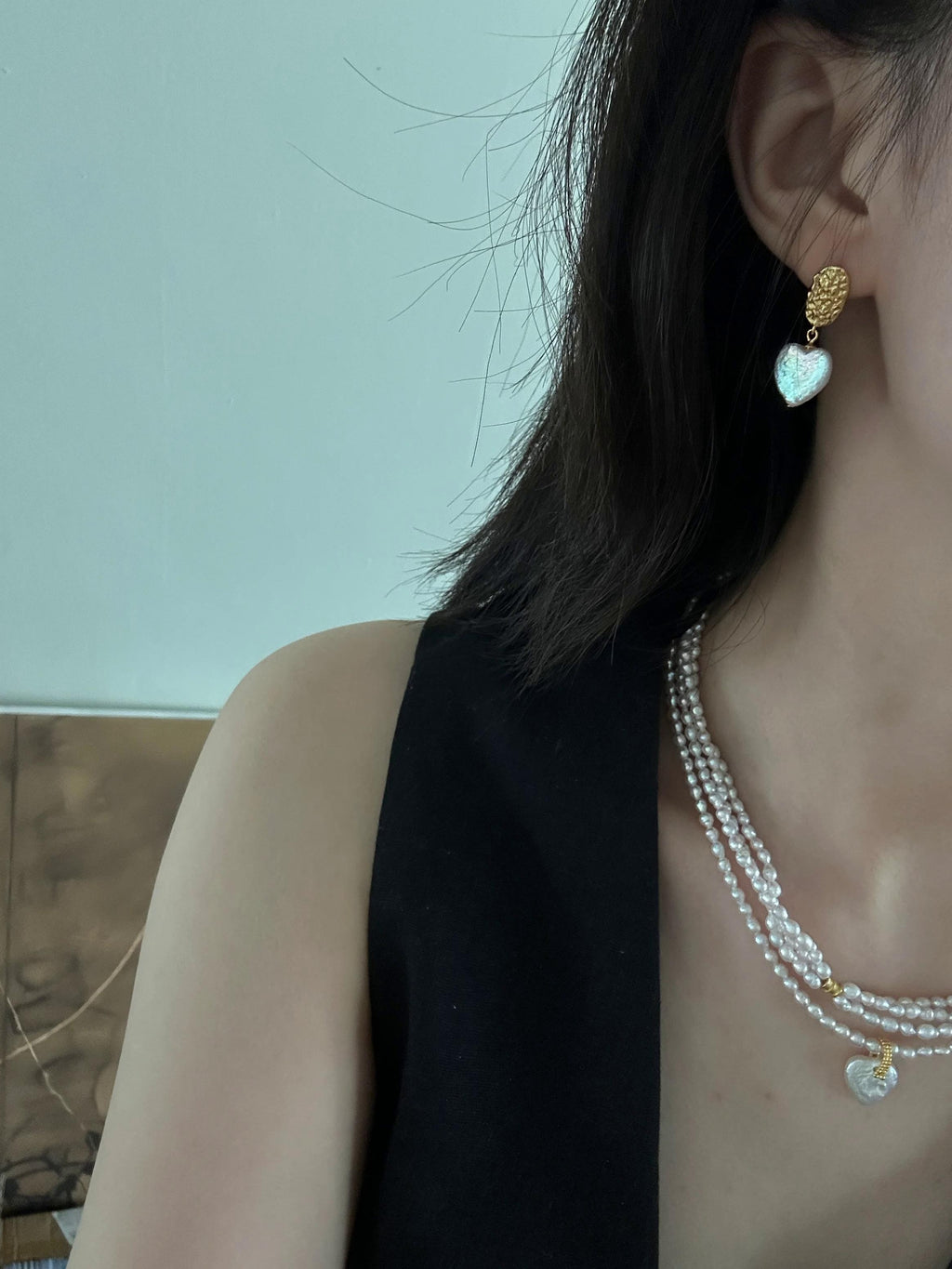 Luminous Heart Baroque Pearl Earrings