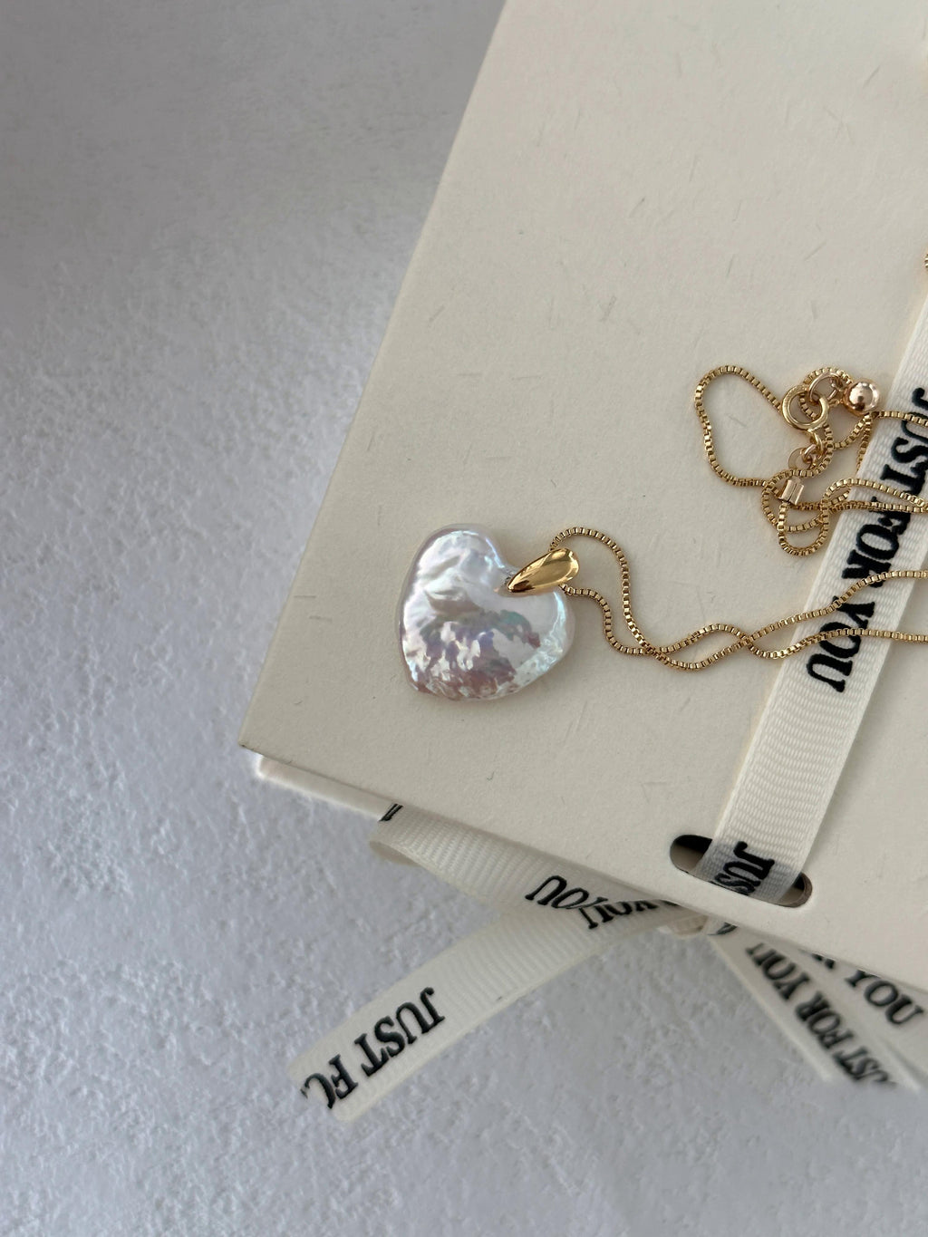 Tiny  Baroque Pearl Heart Charm Necklace