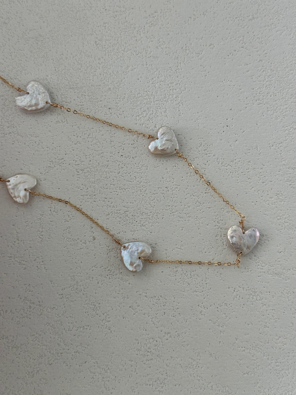 Pearlescent Heart Trail Necklace