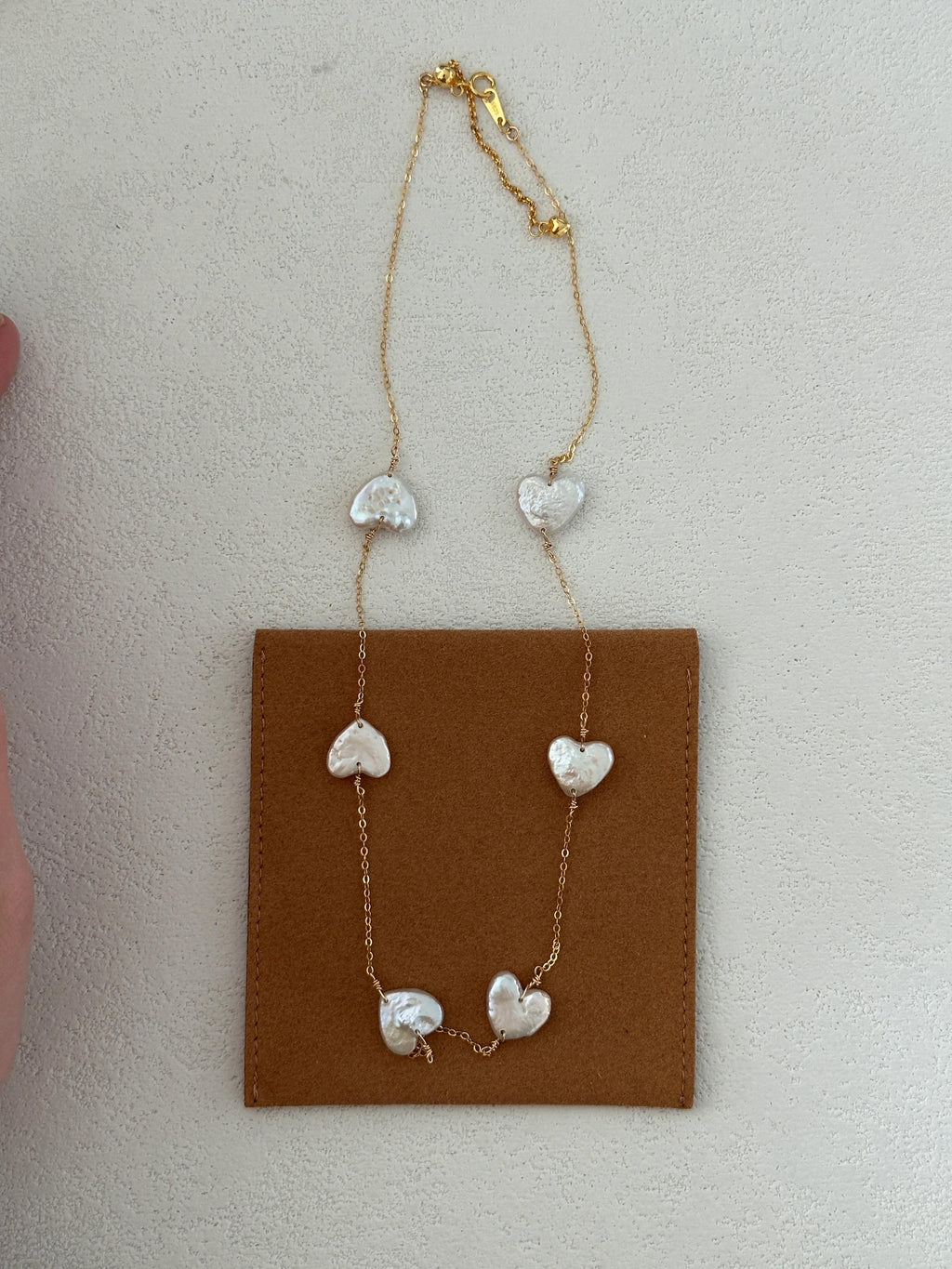 Pearlescent Heart Trail Necklace