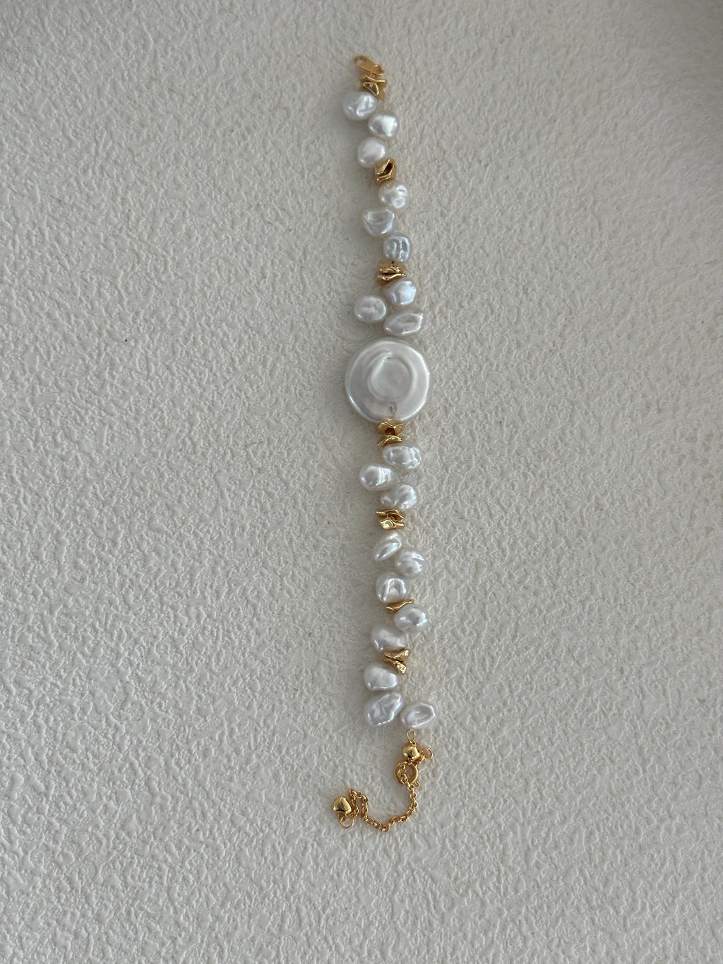 Baroque Pearl Keshi Gold Strand Collection Bracelet