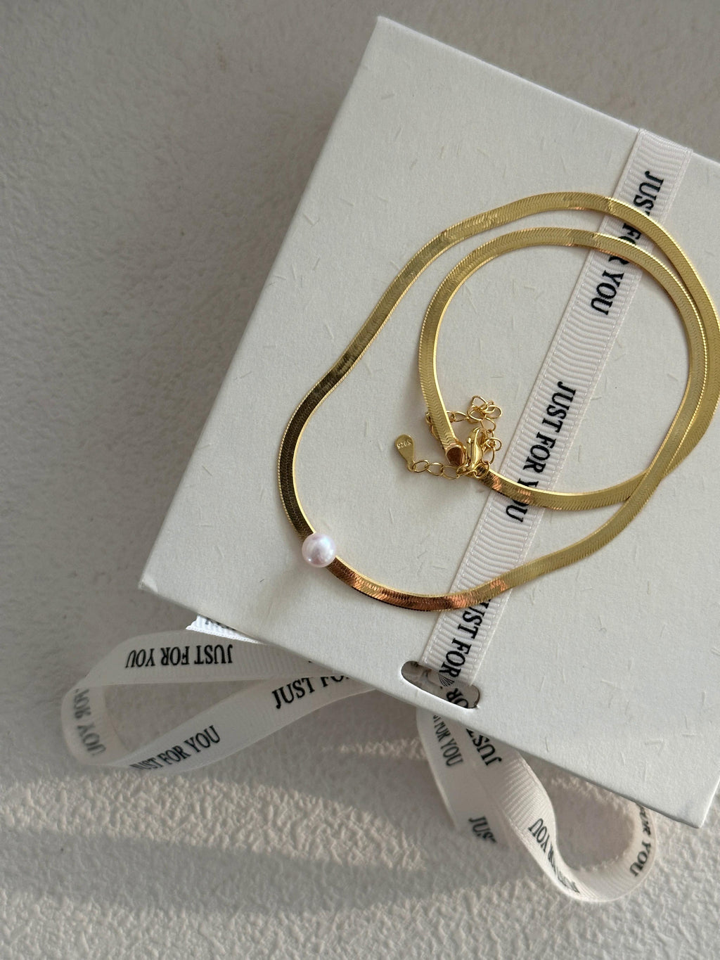 Sleek Snake Pearl Strand Necklace