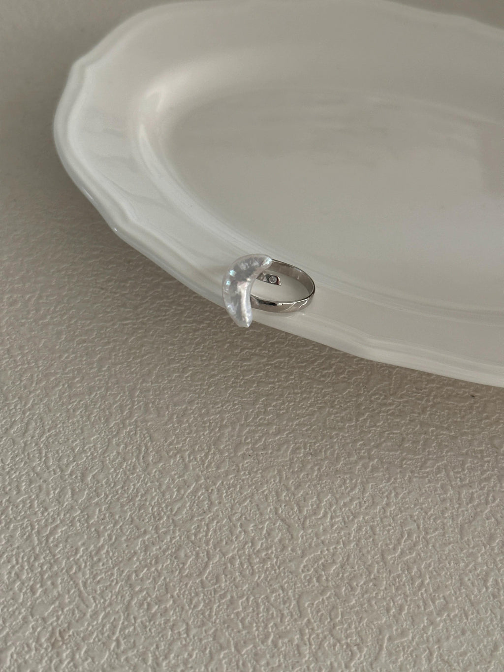 Silver Moonlet Baroque Pearl Ring