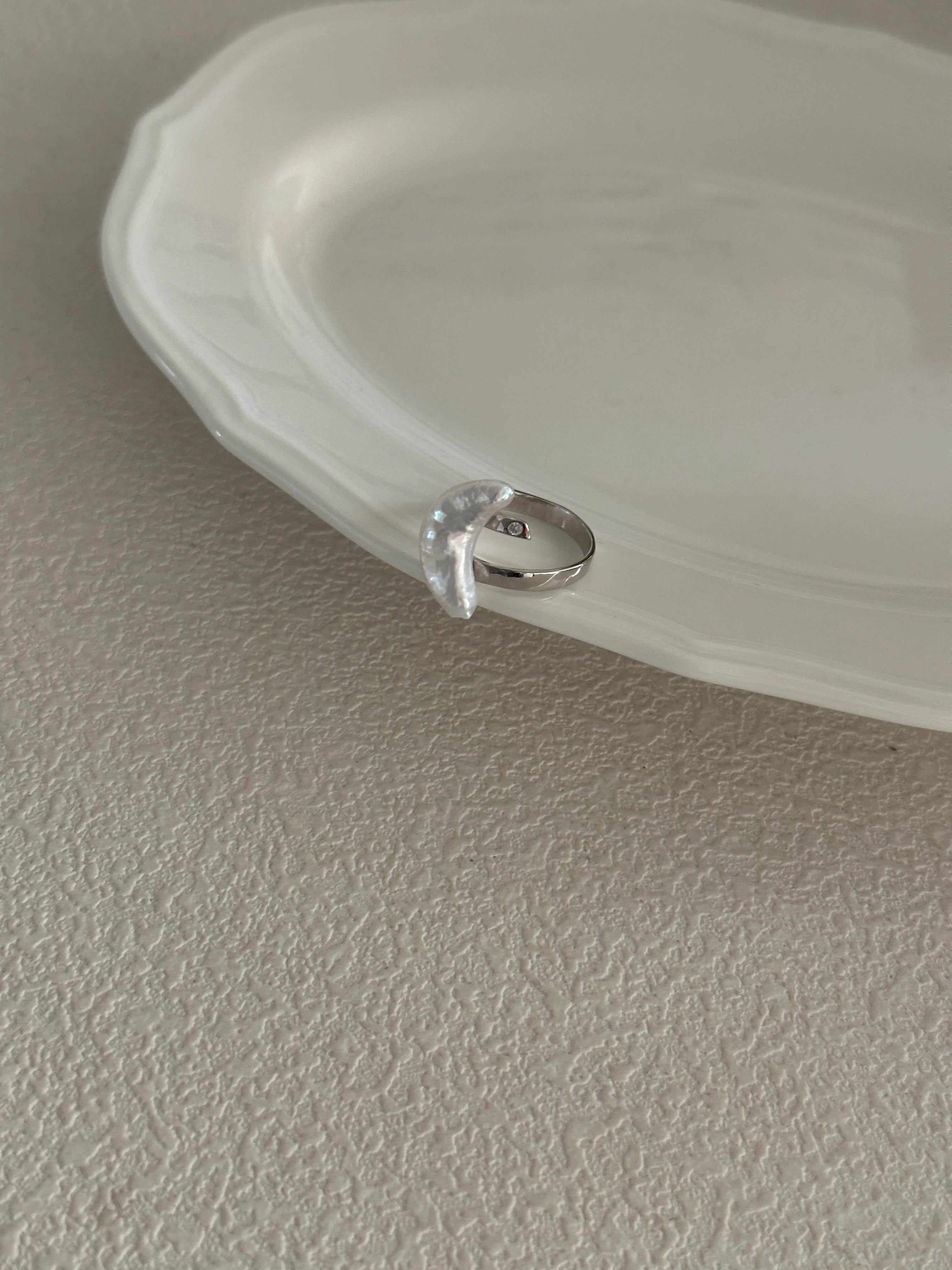 Silver Moonlet Baroque Pearl Ring