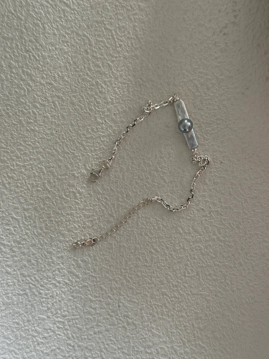 Silver Cylindrical Akoya Pearl Bracelet