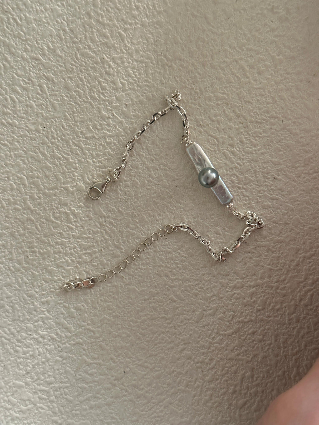 Silver Cylindrical Akoya Pearl Bracelet