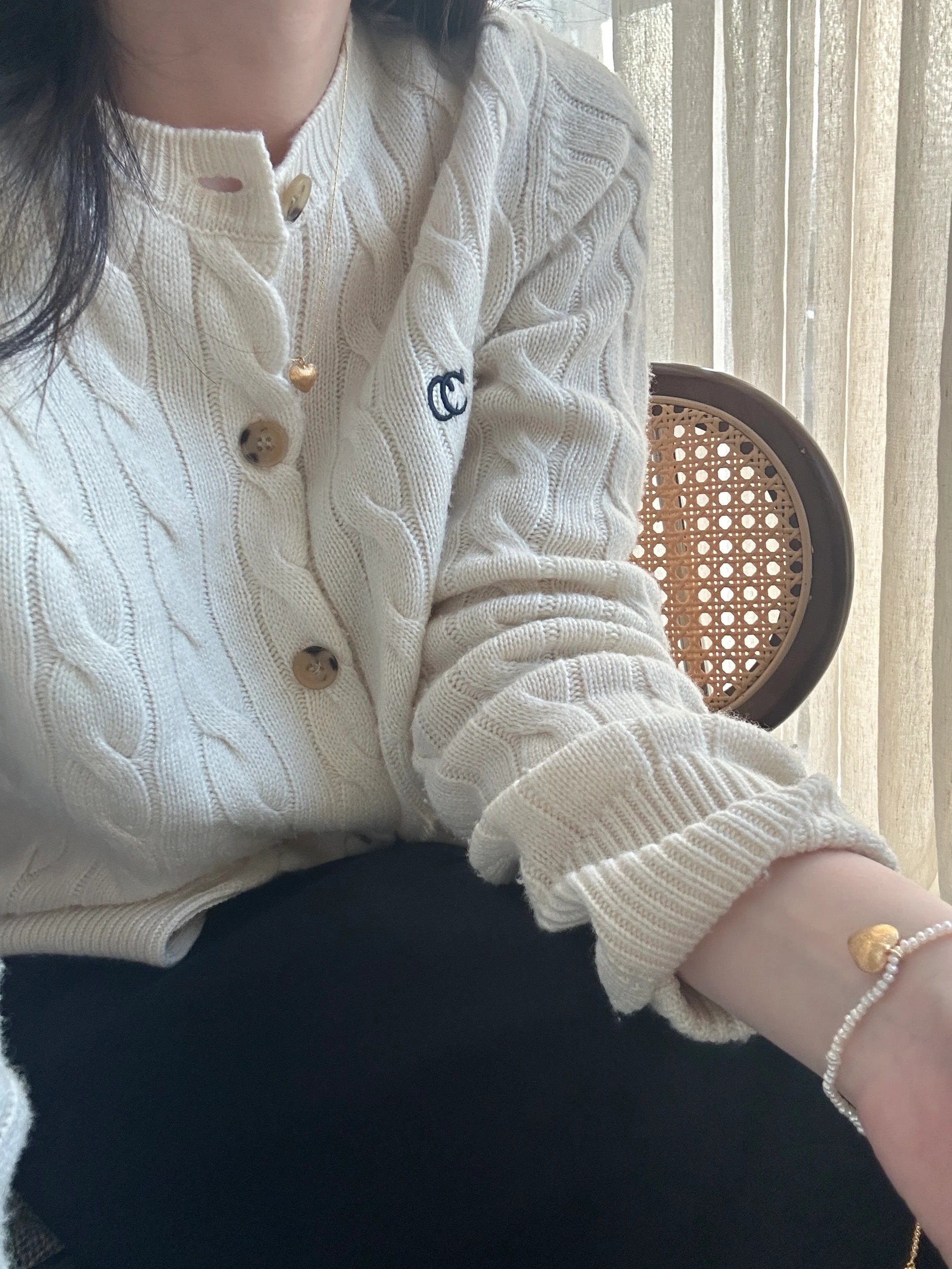 Heart-shaped Pendant Mini Baroque Pearl Bracelet