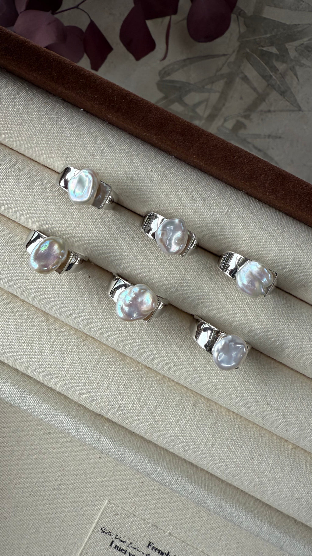 Baroque Pearl Silver Crest Ring