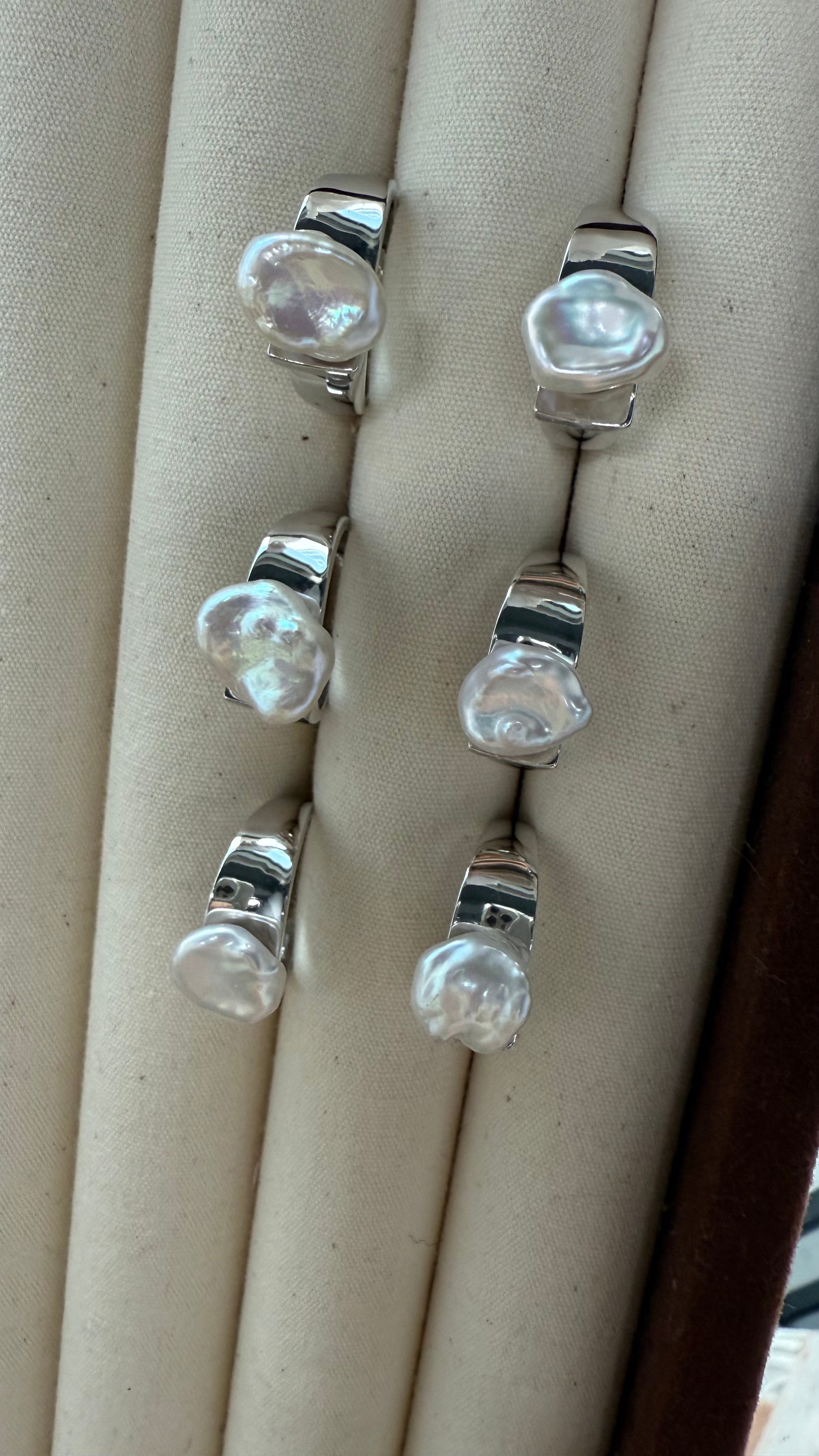 Baroque Pearl Silver Crest Ring