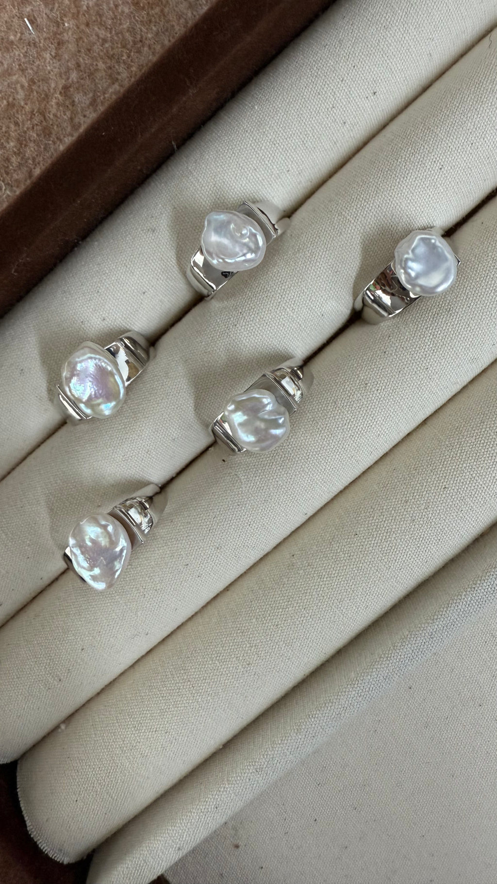 Baroque Pearl Silver Crest Ring