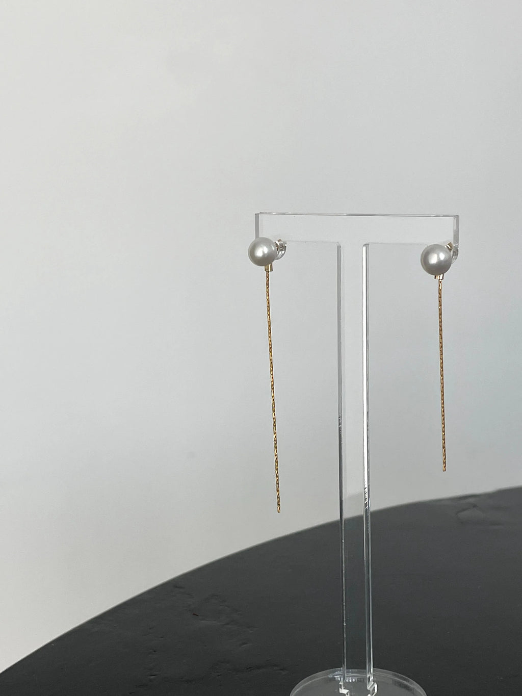 Simple Tassel  Pearl Earrings, 14k Gold Injection