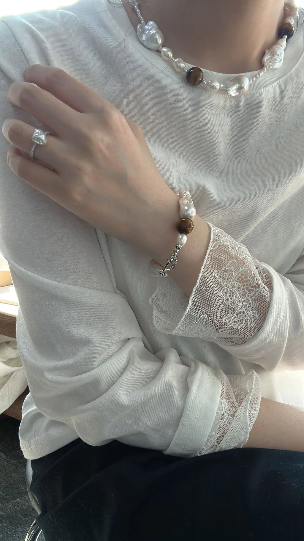 Misty Star Colorful Baroque Pearl Ring