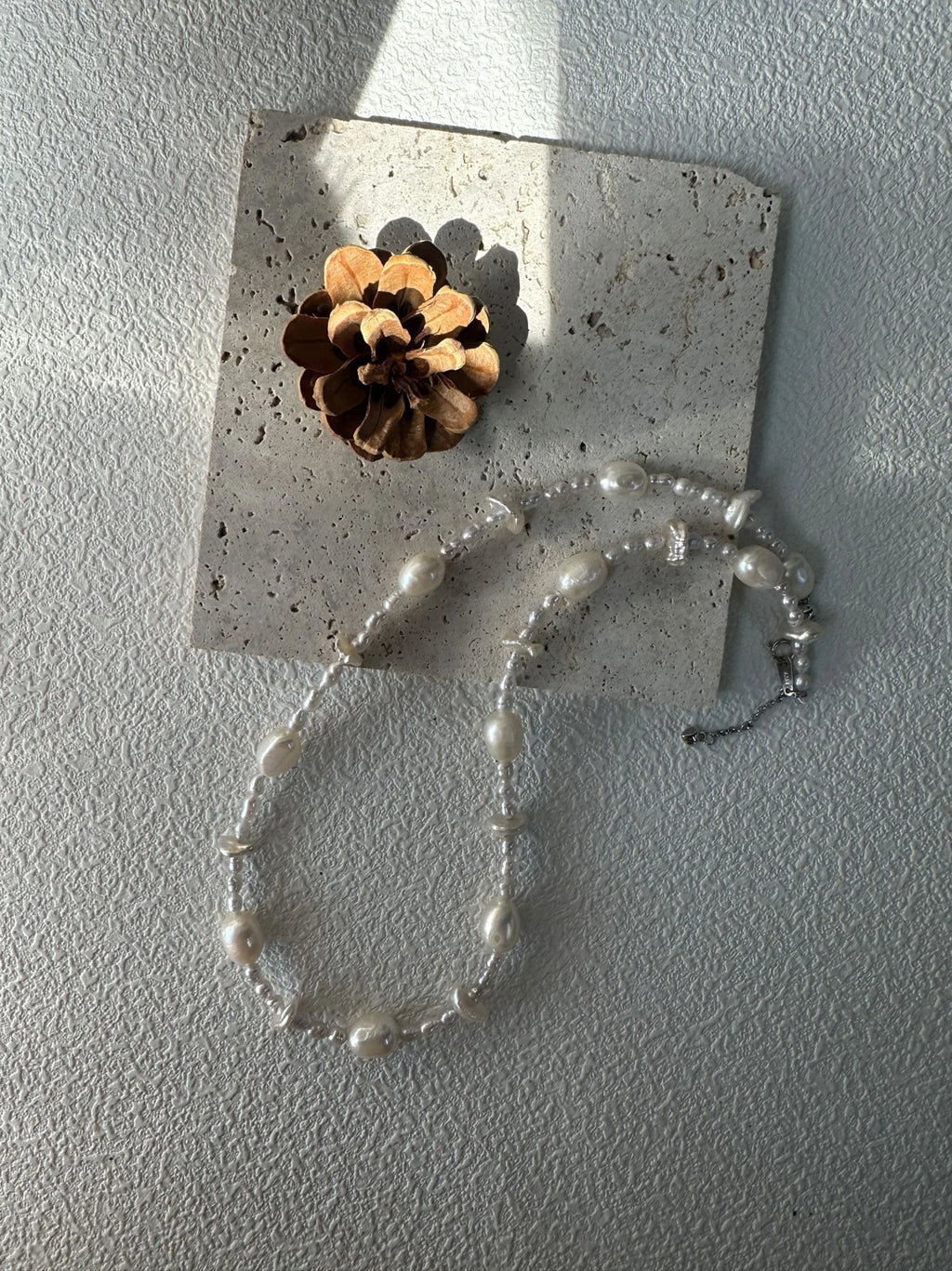 Ivory Pearl Shell Starlight Chain Necklace